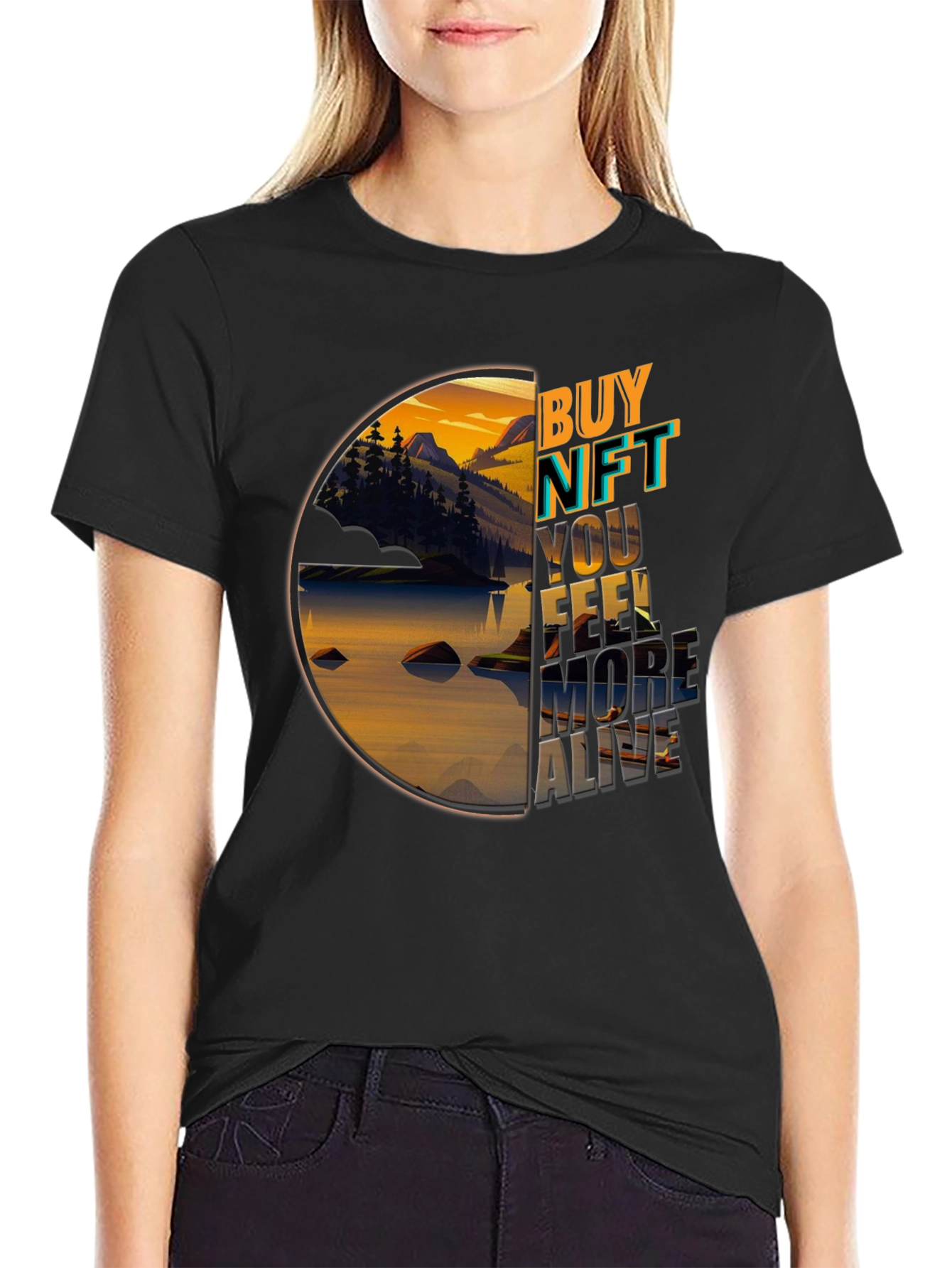 Buy NFT Nature Graphic Black T-Shirt