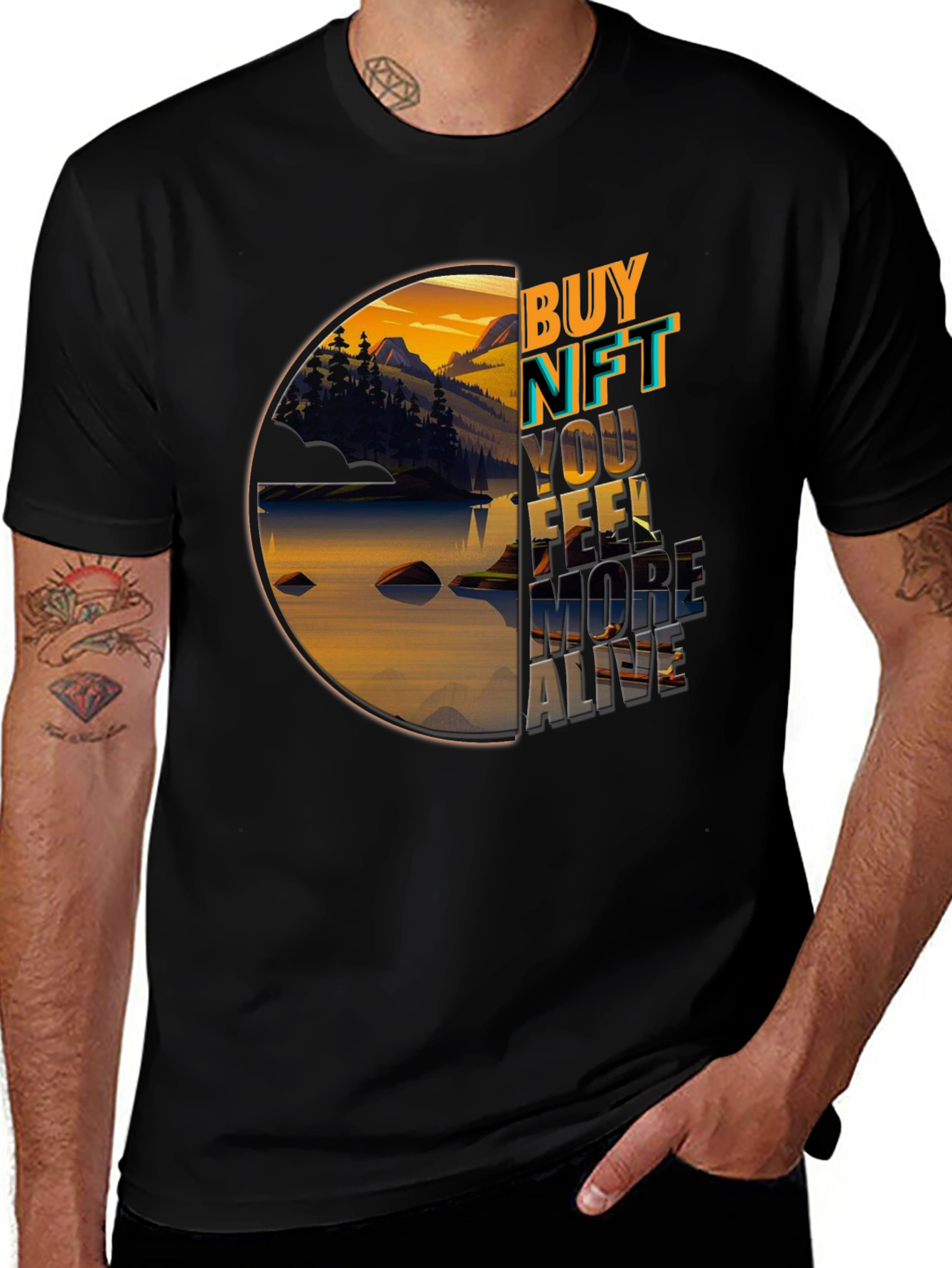 Buy NFT Nature Graphic Black T-Shirt