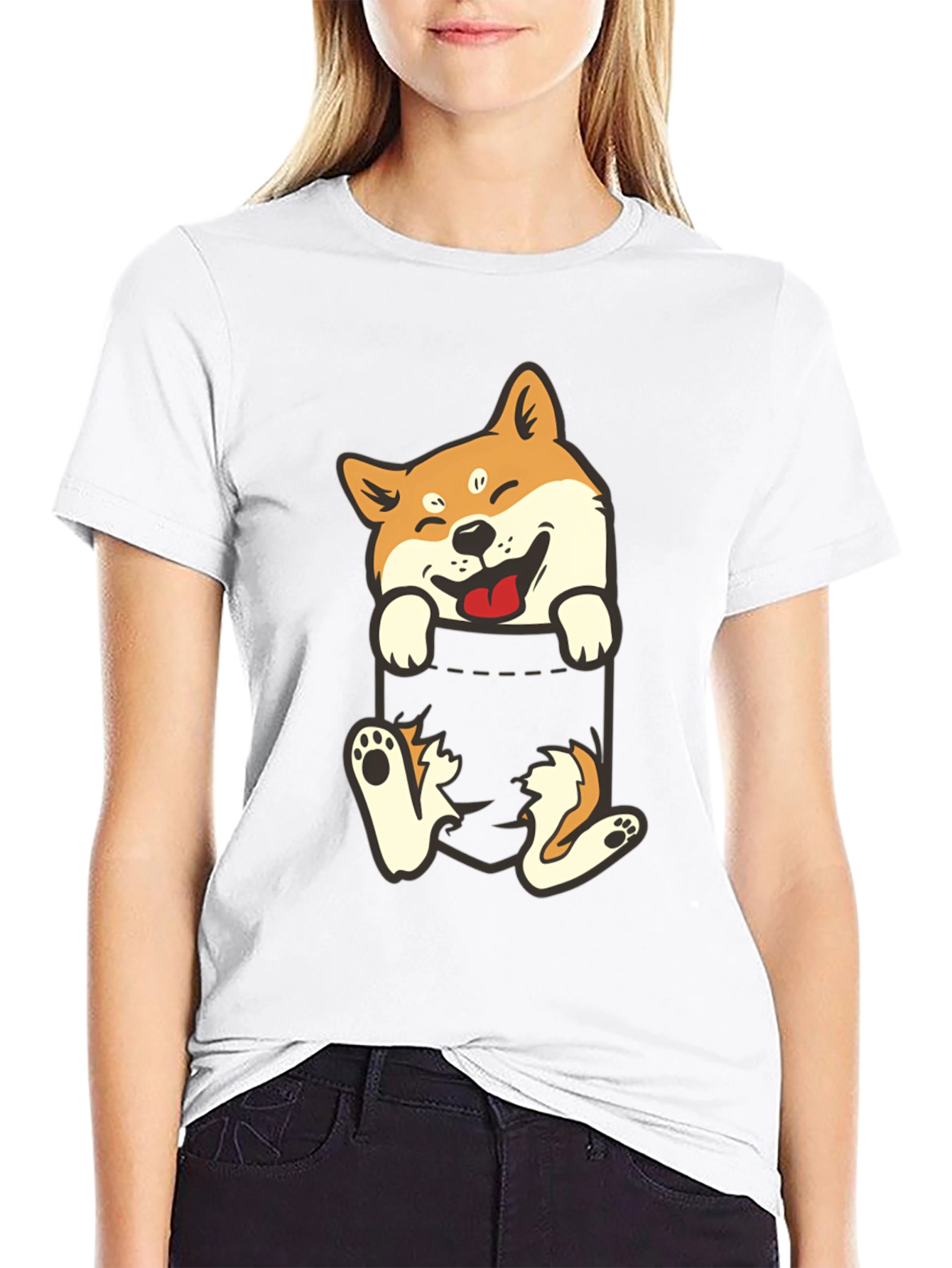 Shiba Inu Pocket T-Shirt: Funny Dog Tee