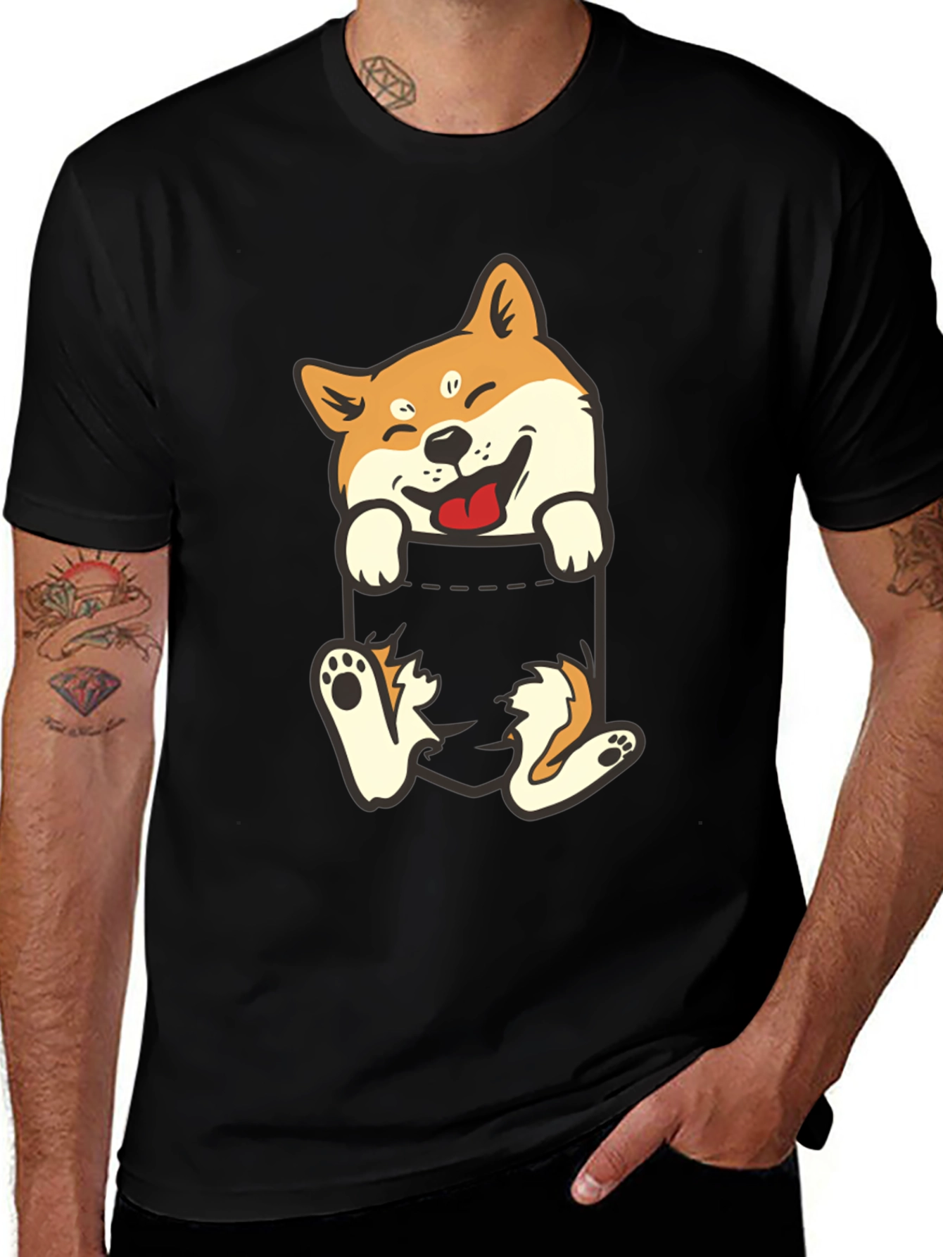 Shiba Inu Pocket T-Shirt: Funny Dog Tee