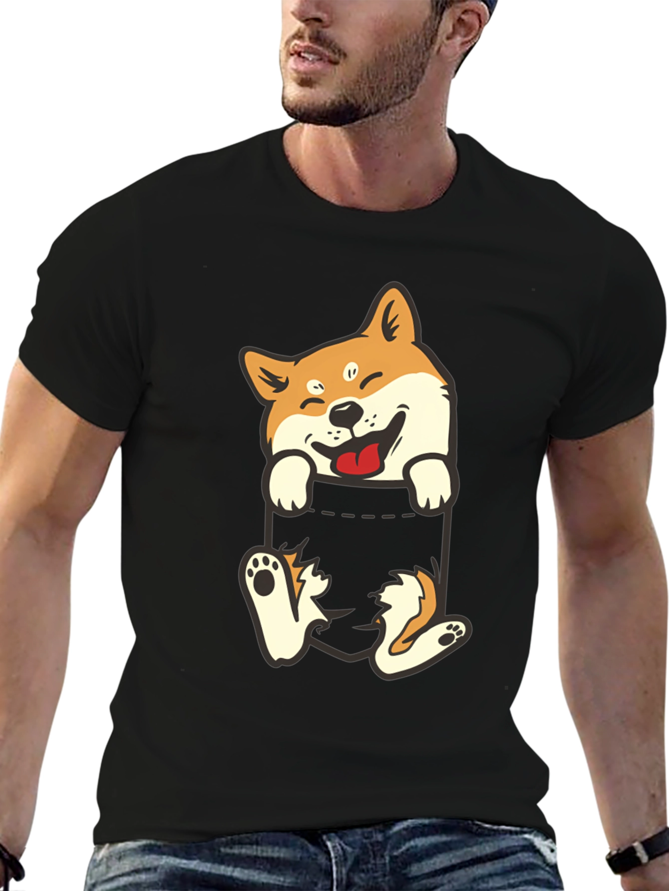 Shiba Inu Pocket T-Shirt: Funny Dog Tee