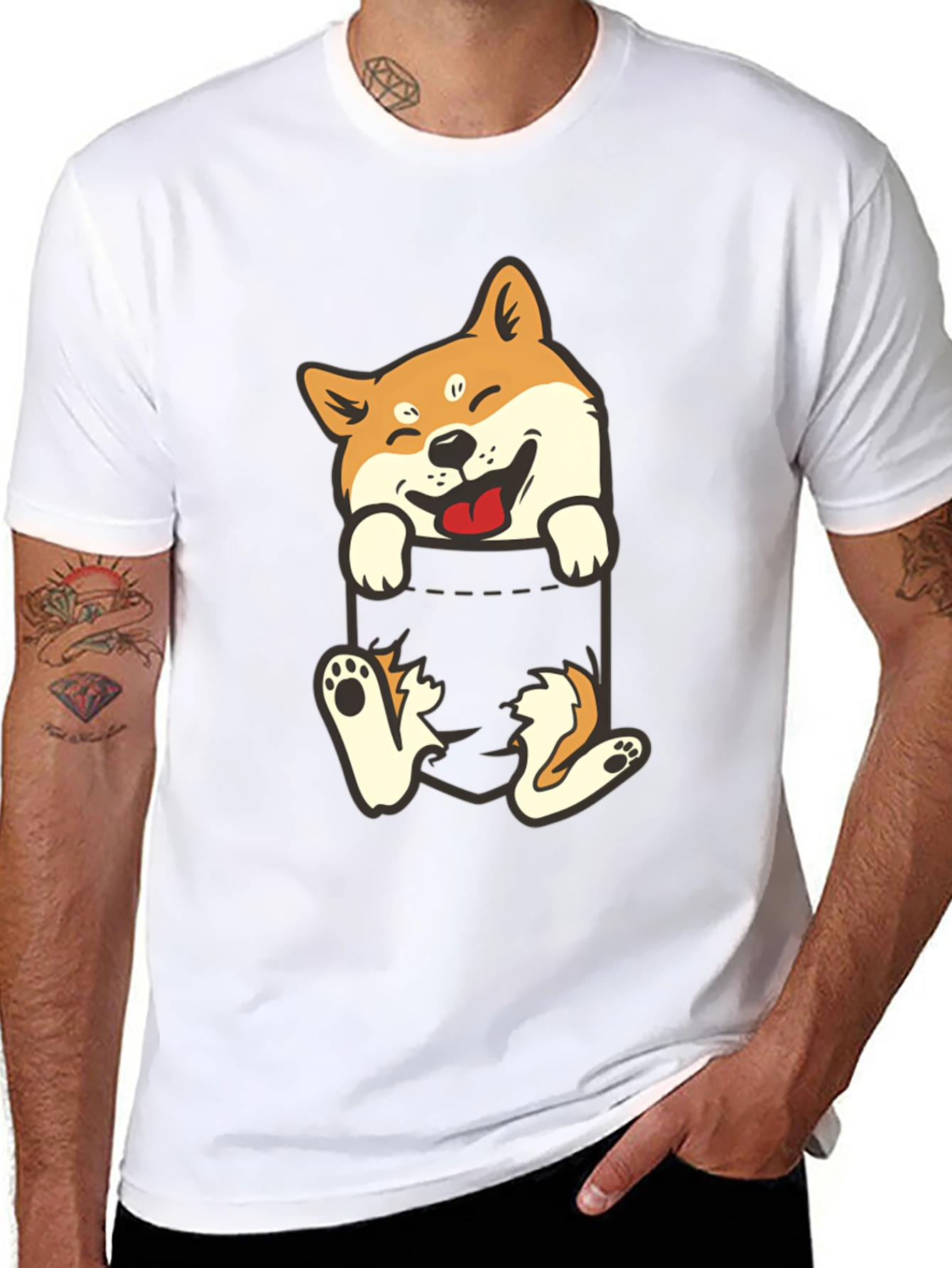 Shiba Inu Pocket T-Shirt: Funny Dog Tee