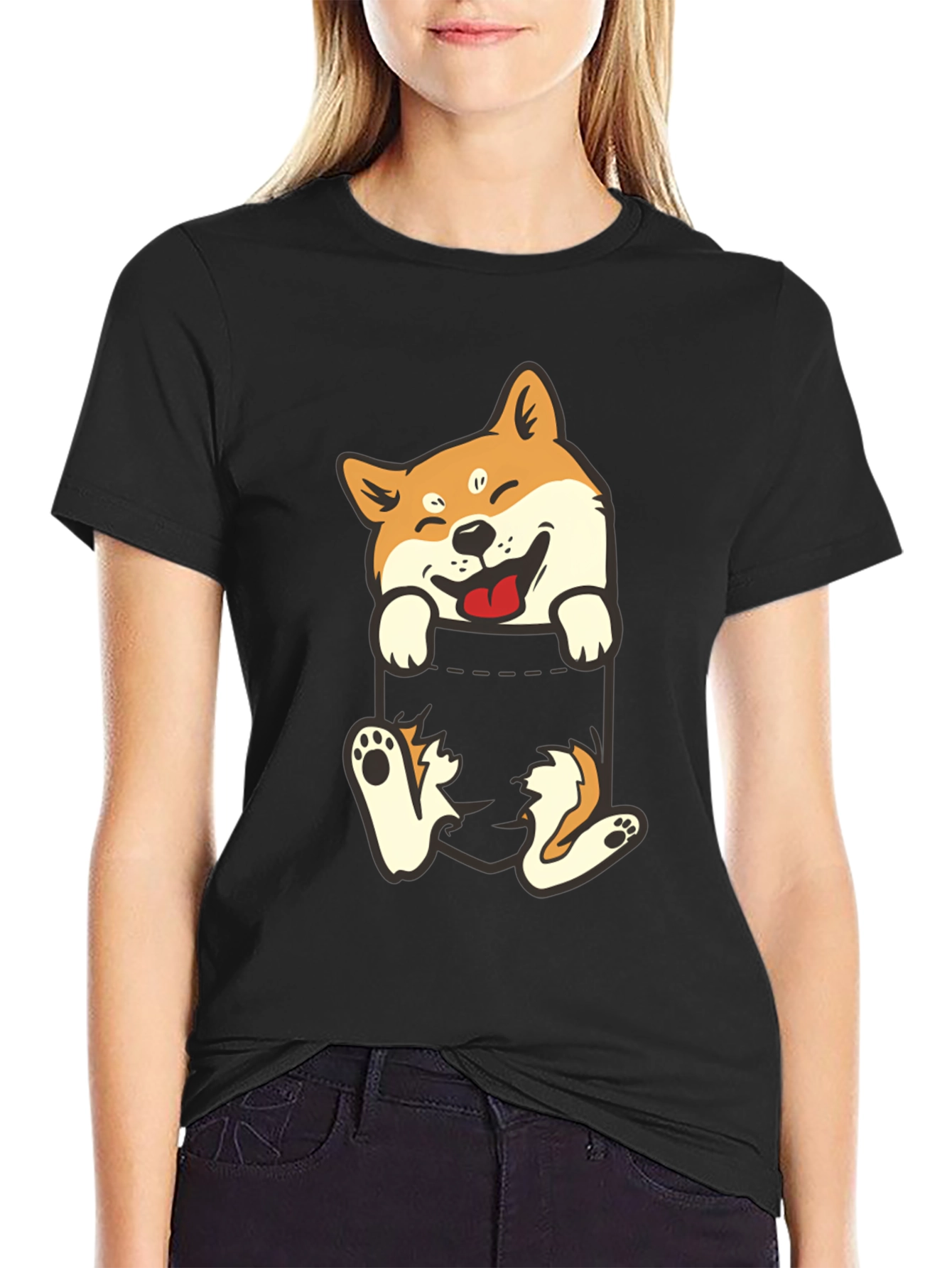 Shiba Inu Pocket T-Shirt: Funny Dog Tee