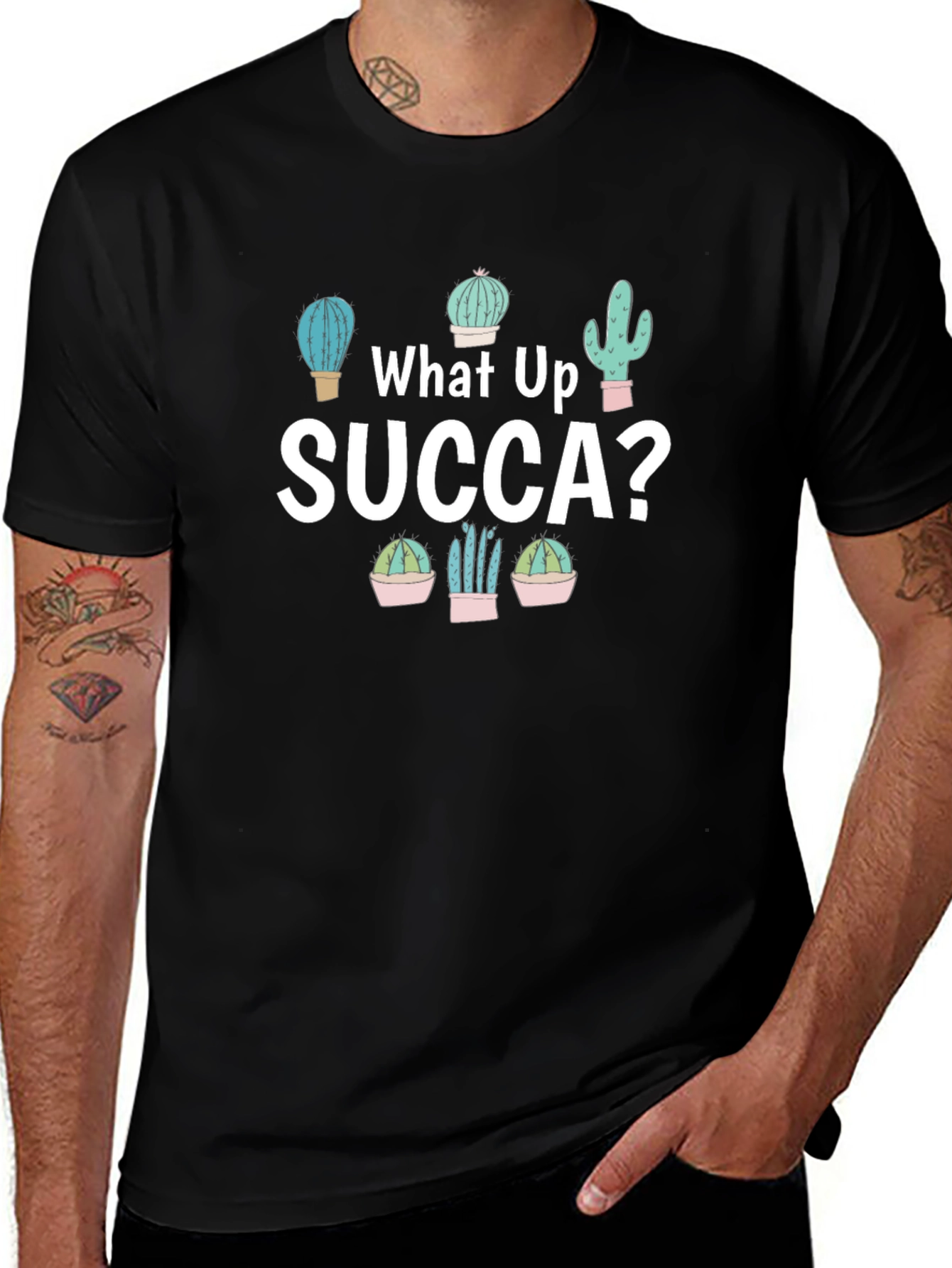 What Up SUCCA? Graphic T-Shirt - Cactus Lover