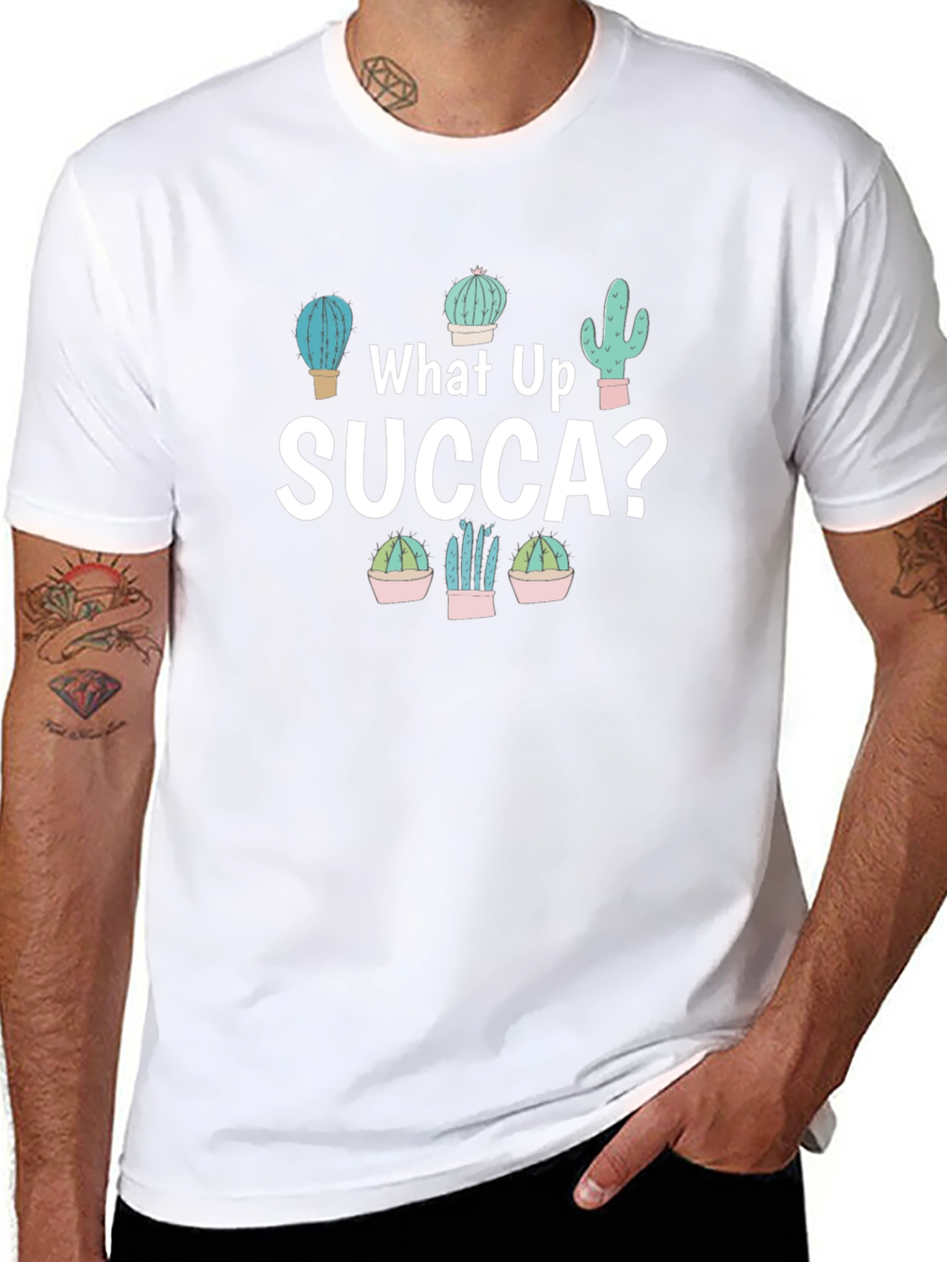 What Up SUCCA? Graphic T-Shirt - Cactus Lover