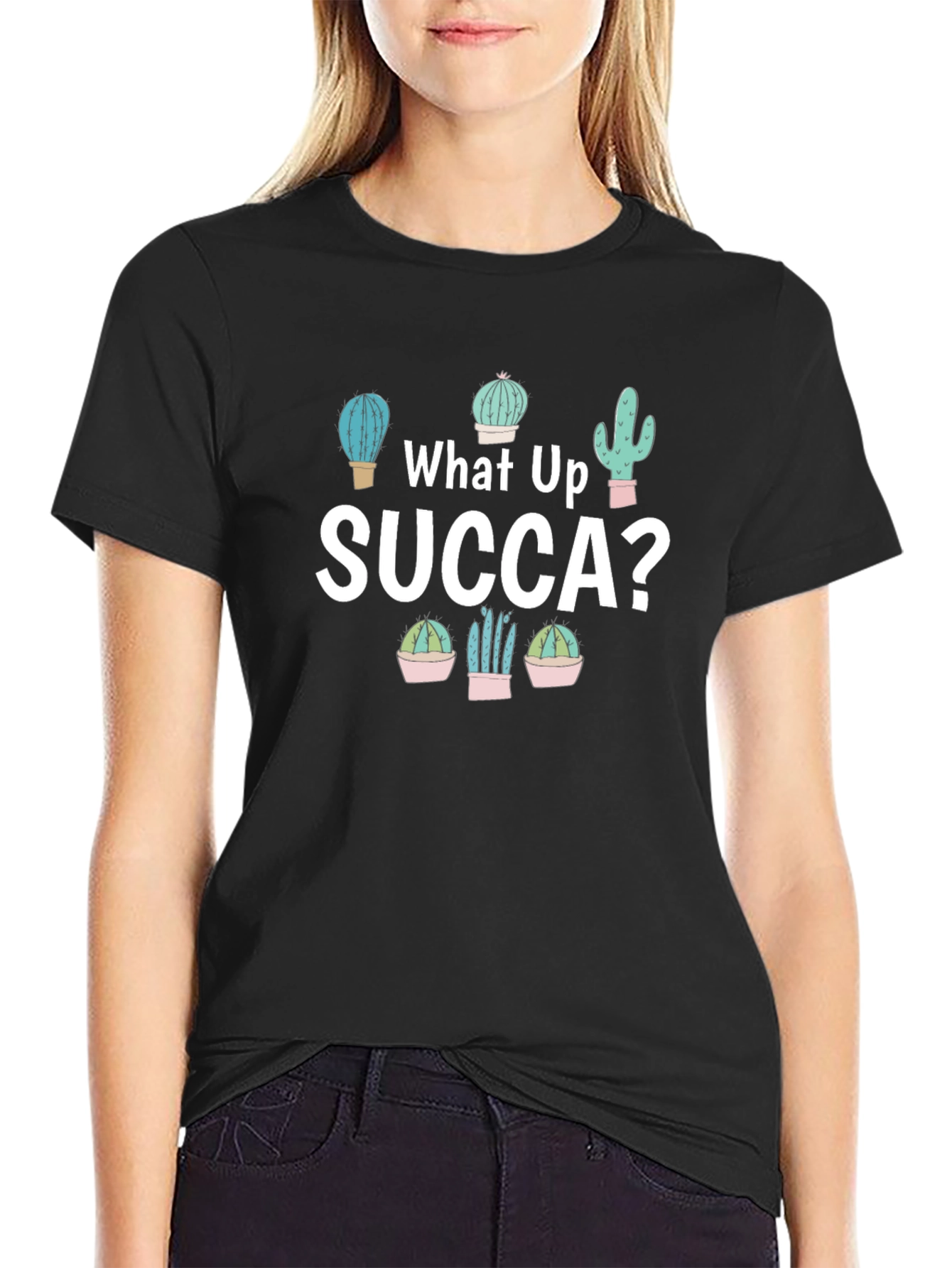 What Up SUCCA? Graphic T-Shirt - Cactus Lover