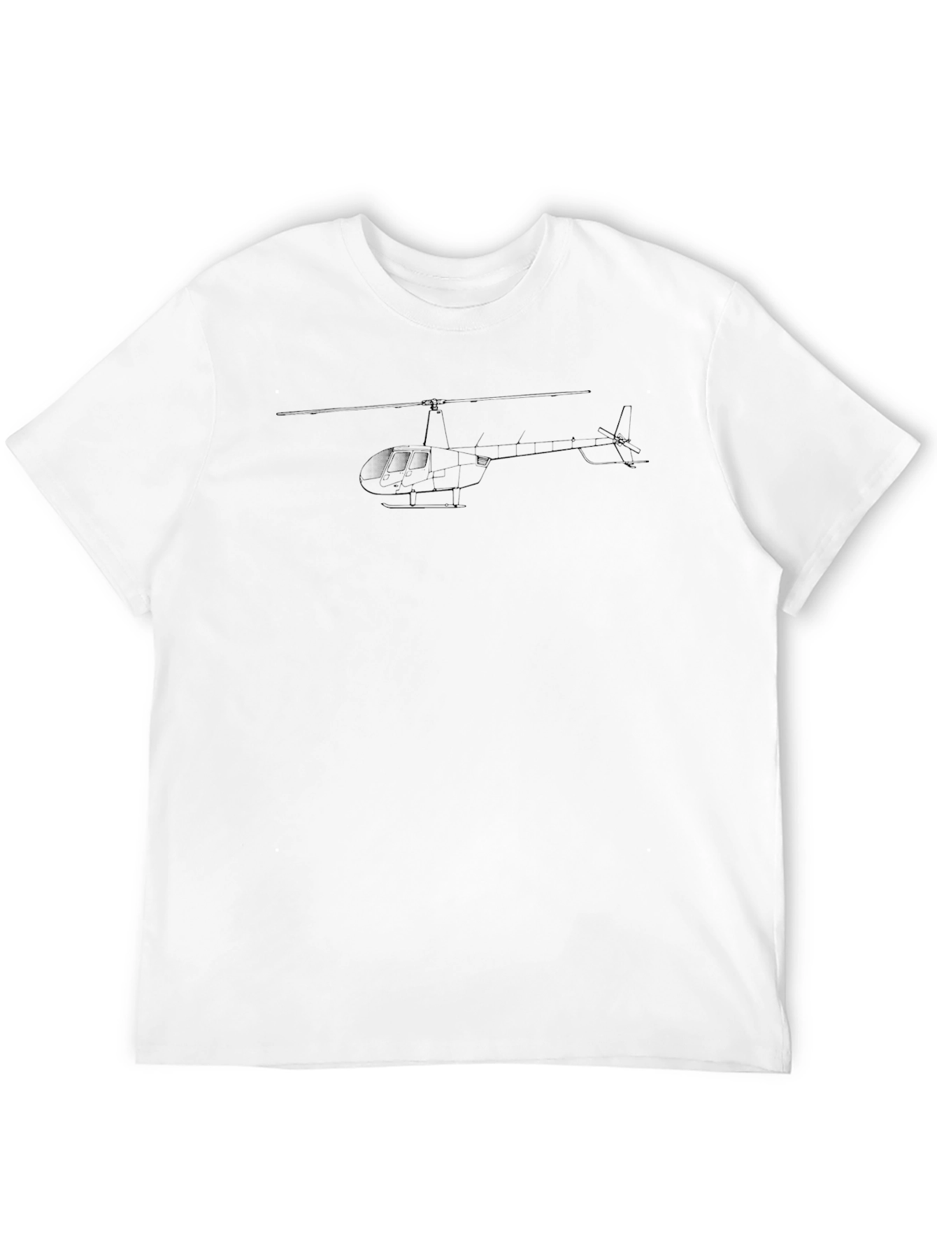 Helicopter Graphic Tee - Black Cotton T-Shirt