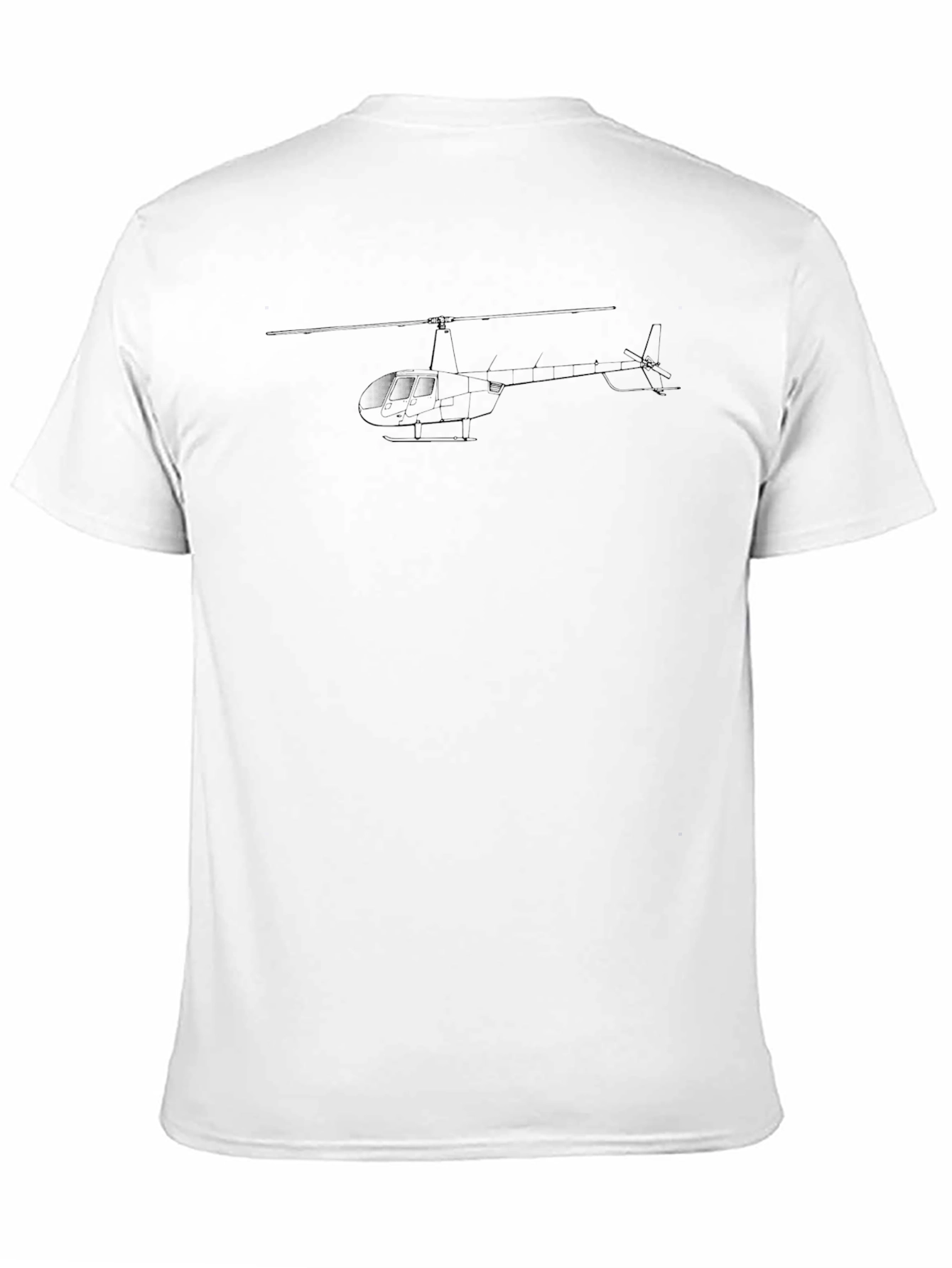 Helicopter Graphic Tee - Black Cotton T-Shirt