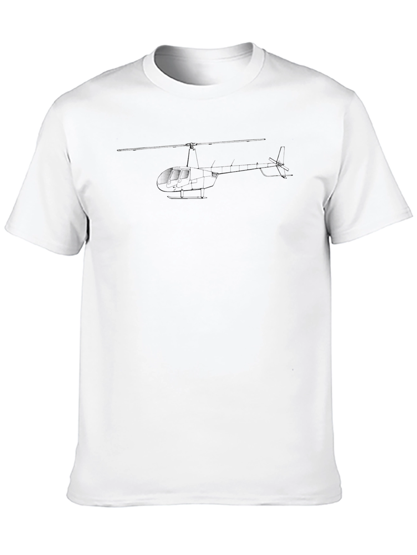 Helicopter Graphic Tee - Black Cotton T-Shirt