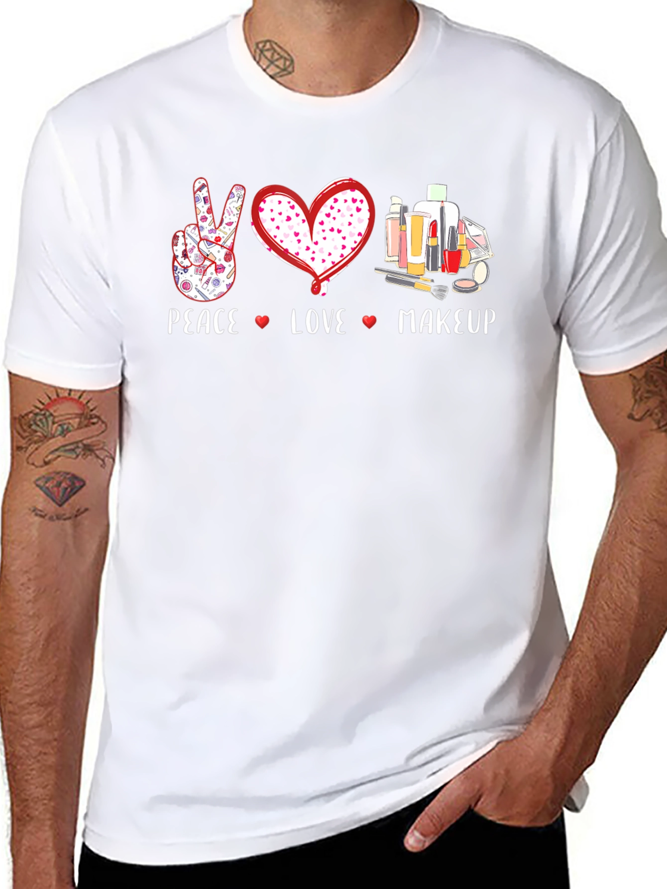 Peace Love Makeup Graphic T-Shirt
