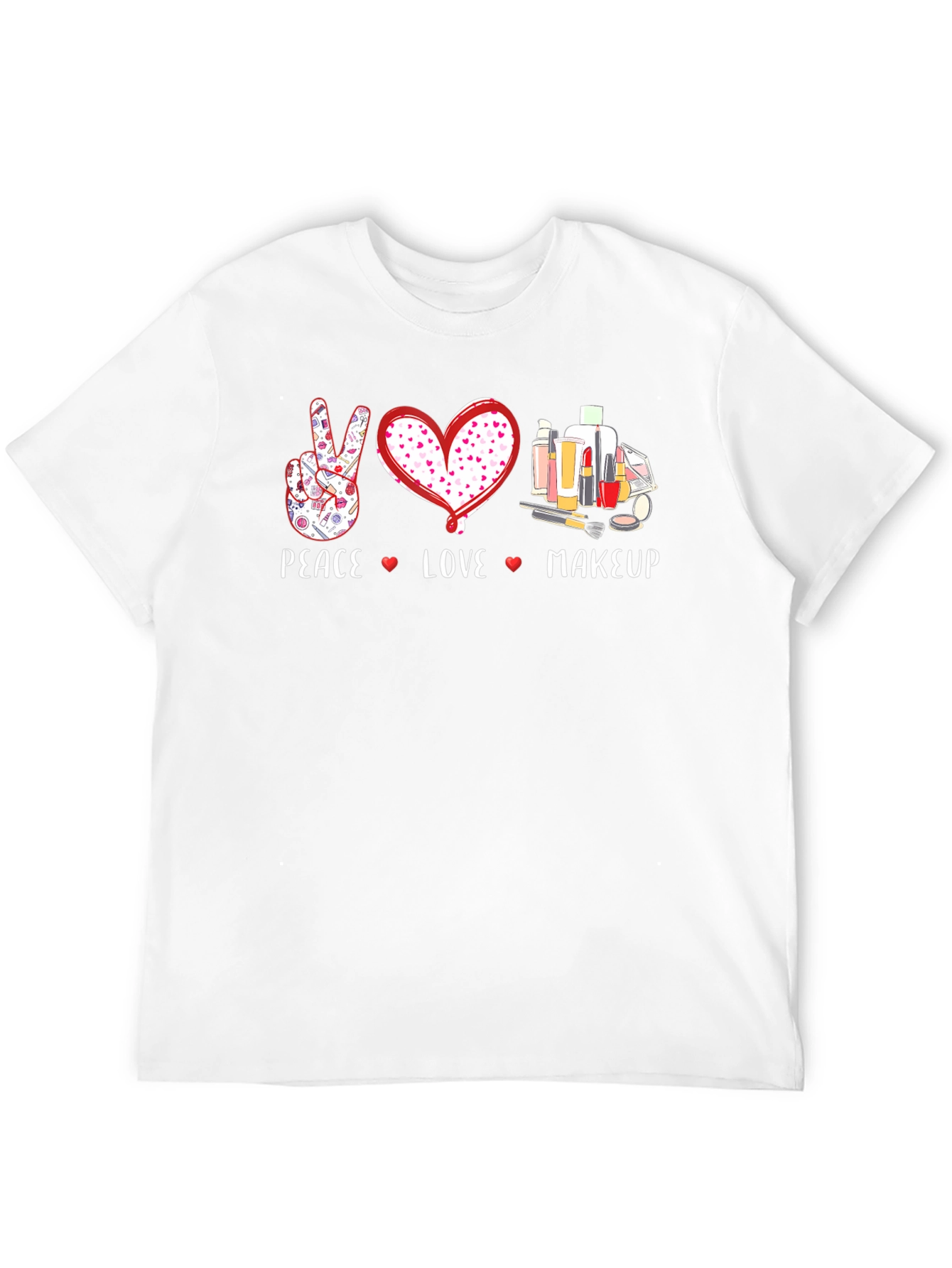 Peace Love Makeup Graphic T-Shirt