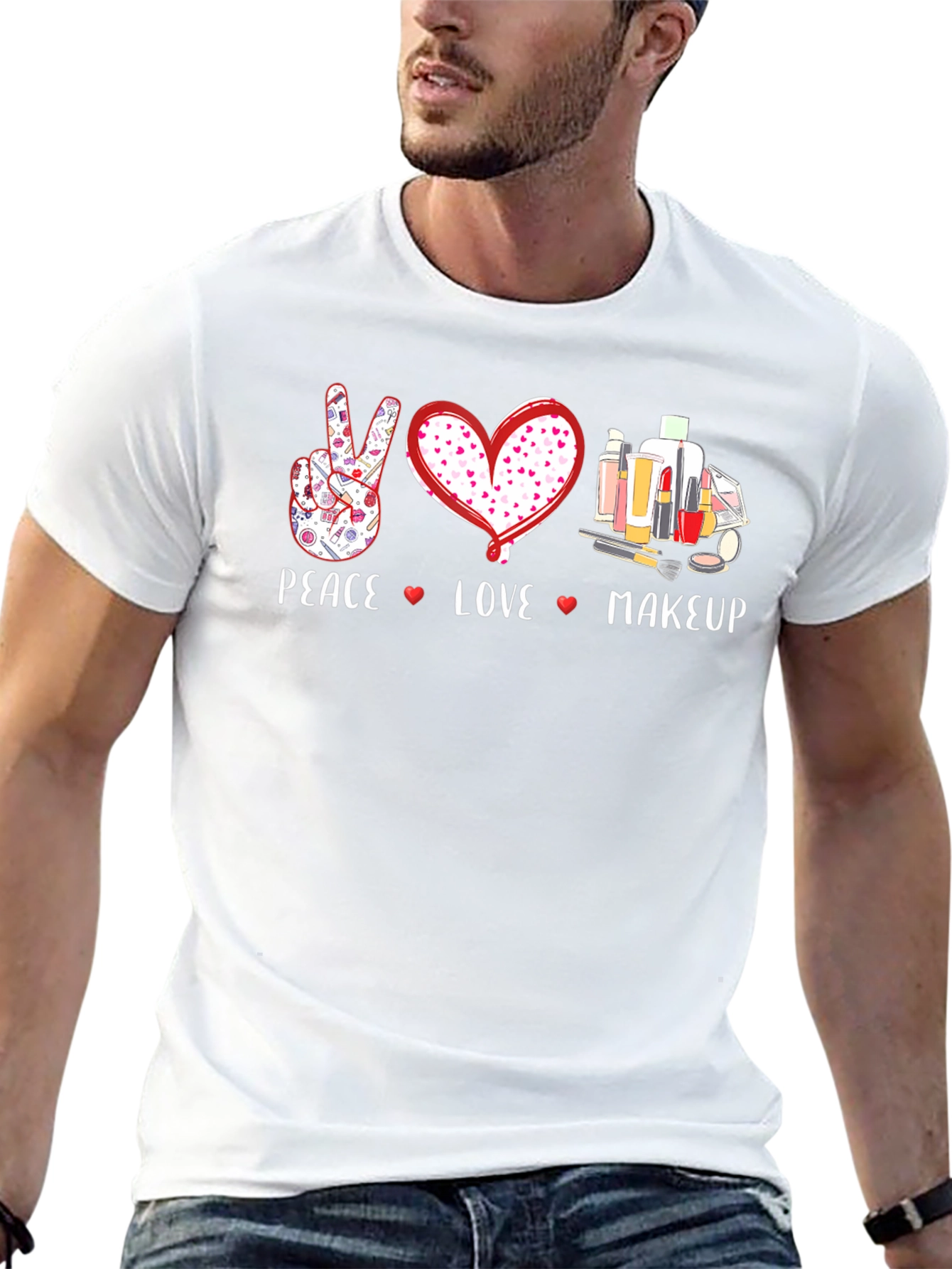 Peace Love Makeup Graphic T-Shirt