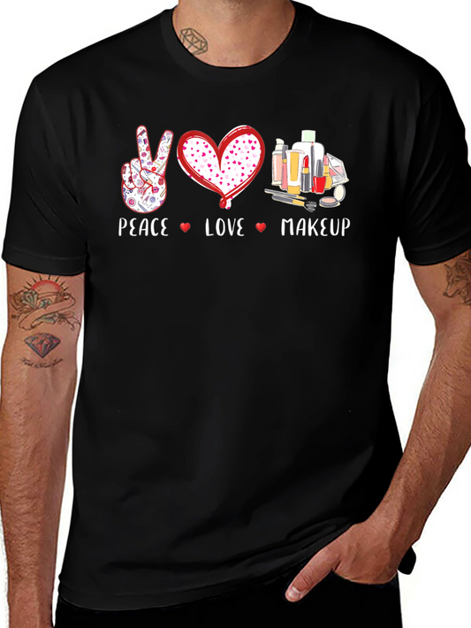 Peace Love Makeup Graphic T-Shirt