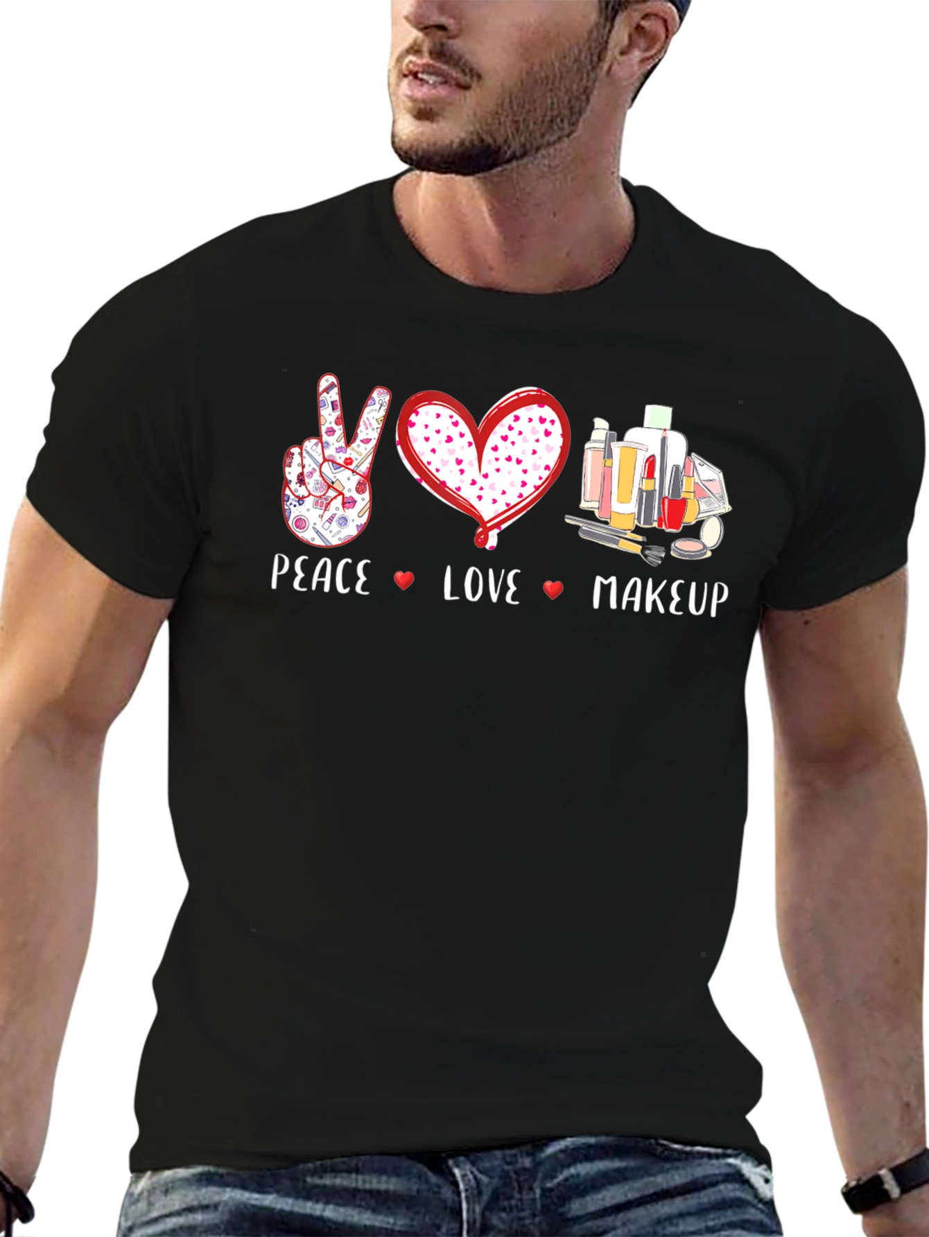 Peace Love Makeup Graphic T-Shirt