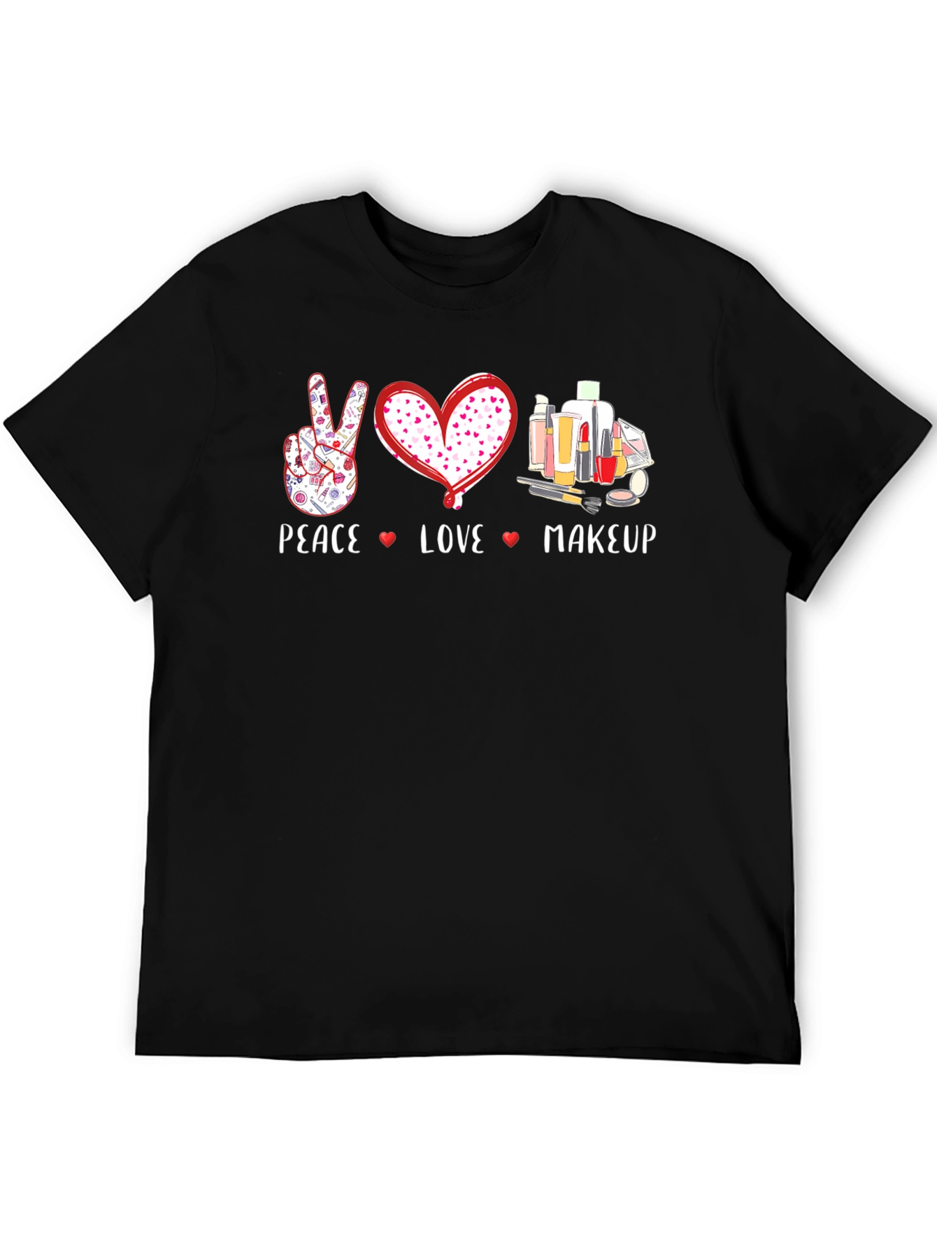 Peace Love Makeup Graphic T-Shirt