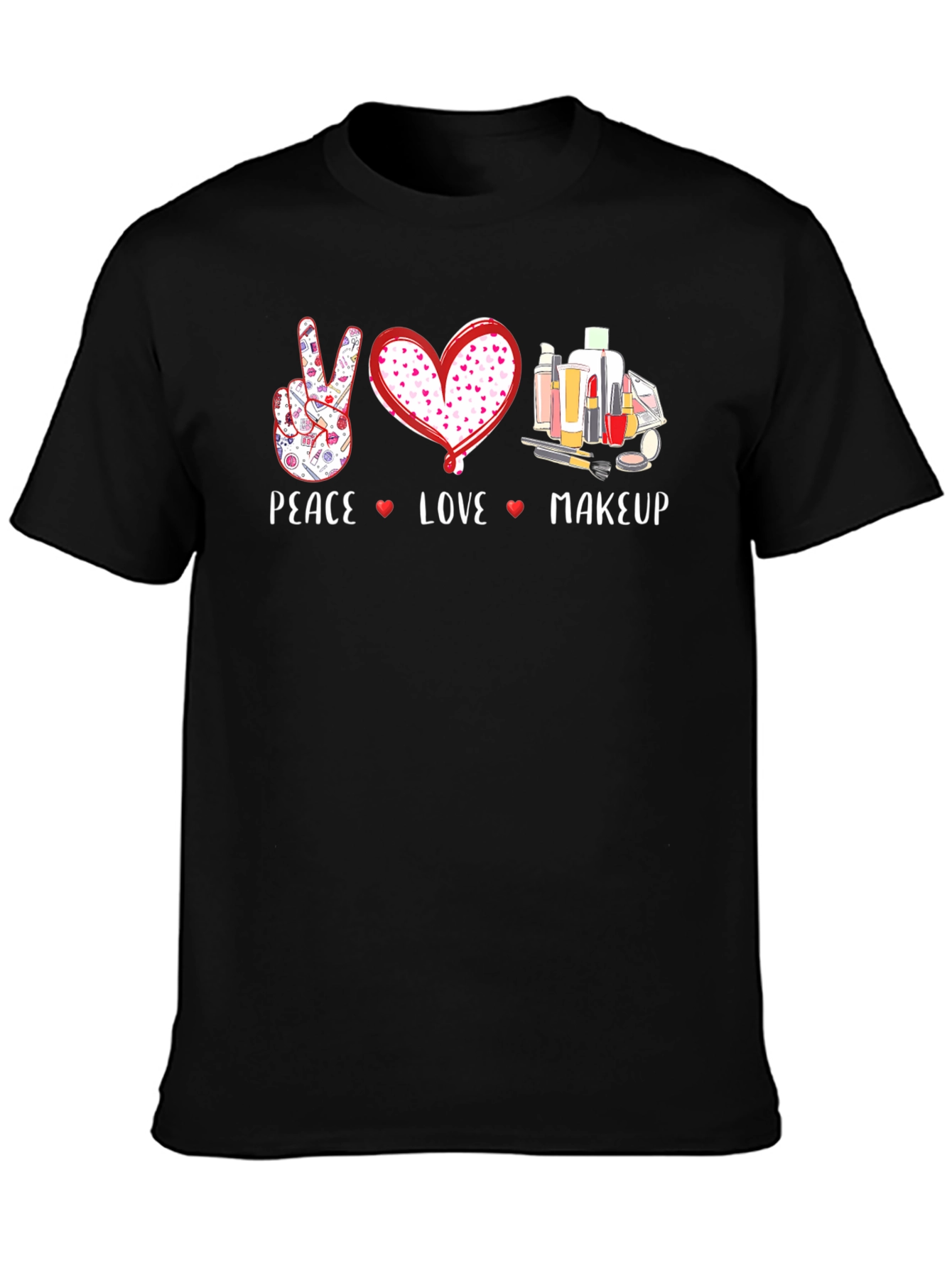 Peace Love Makeup Graphic T-Shirt