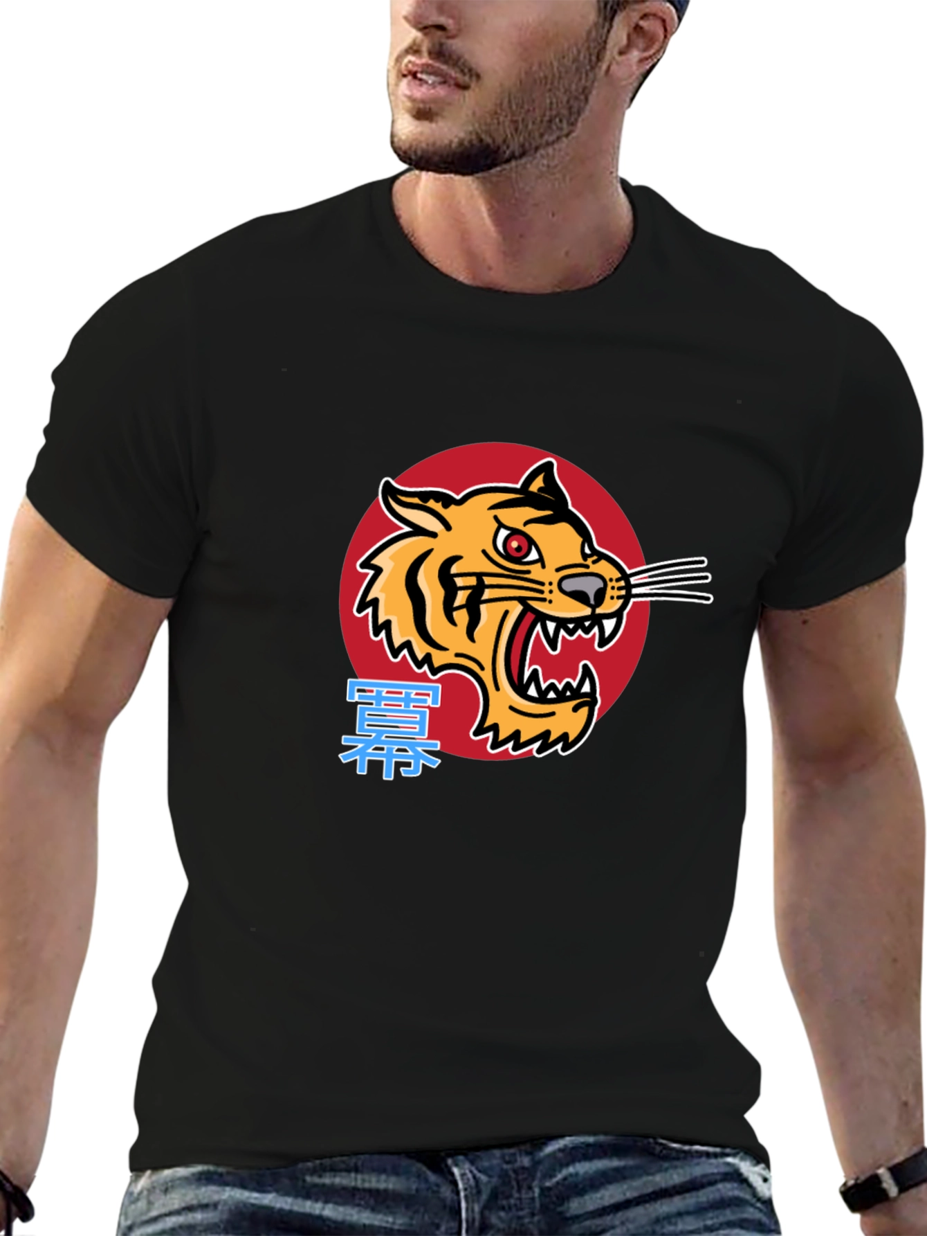 Tiger Graphic Black T-Shirt - Bold & Stylish Design