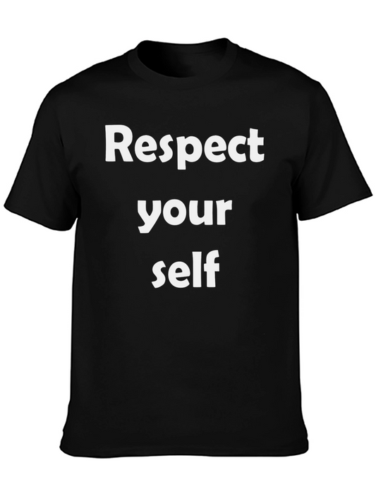 Respect Yourself Black Graphic T-Shirt