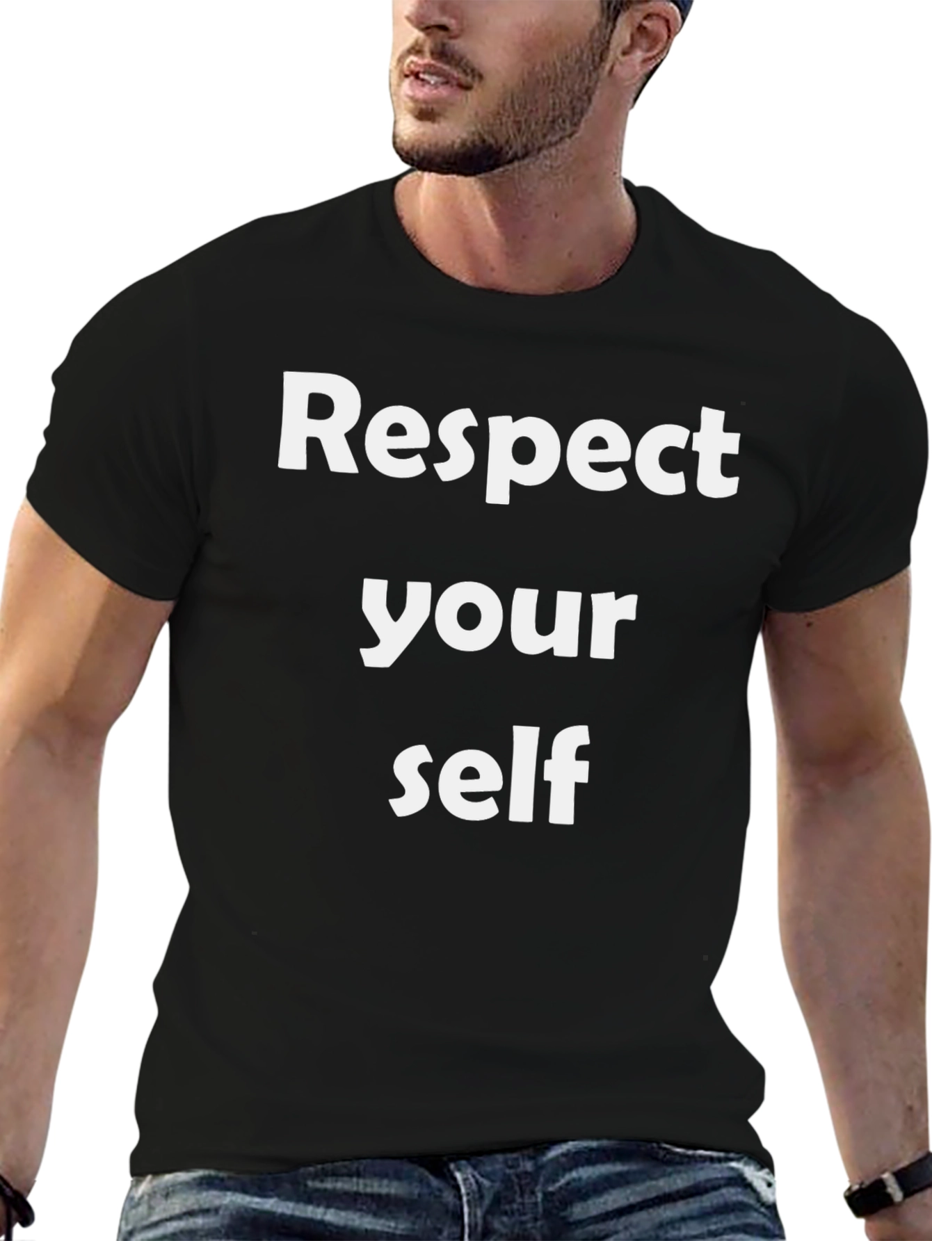 Respect Yourself Black Graphic T-Shirt