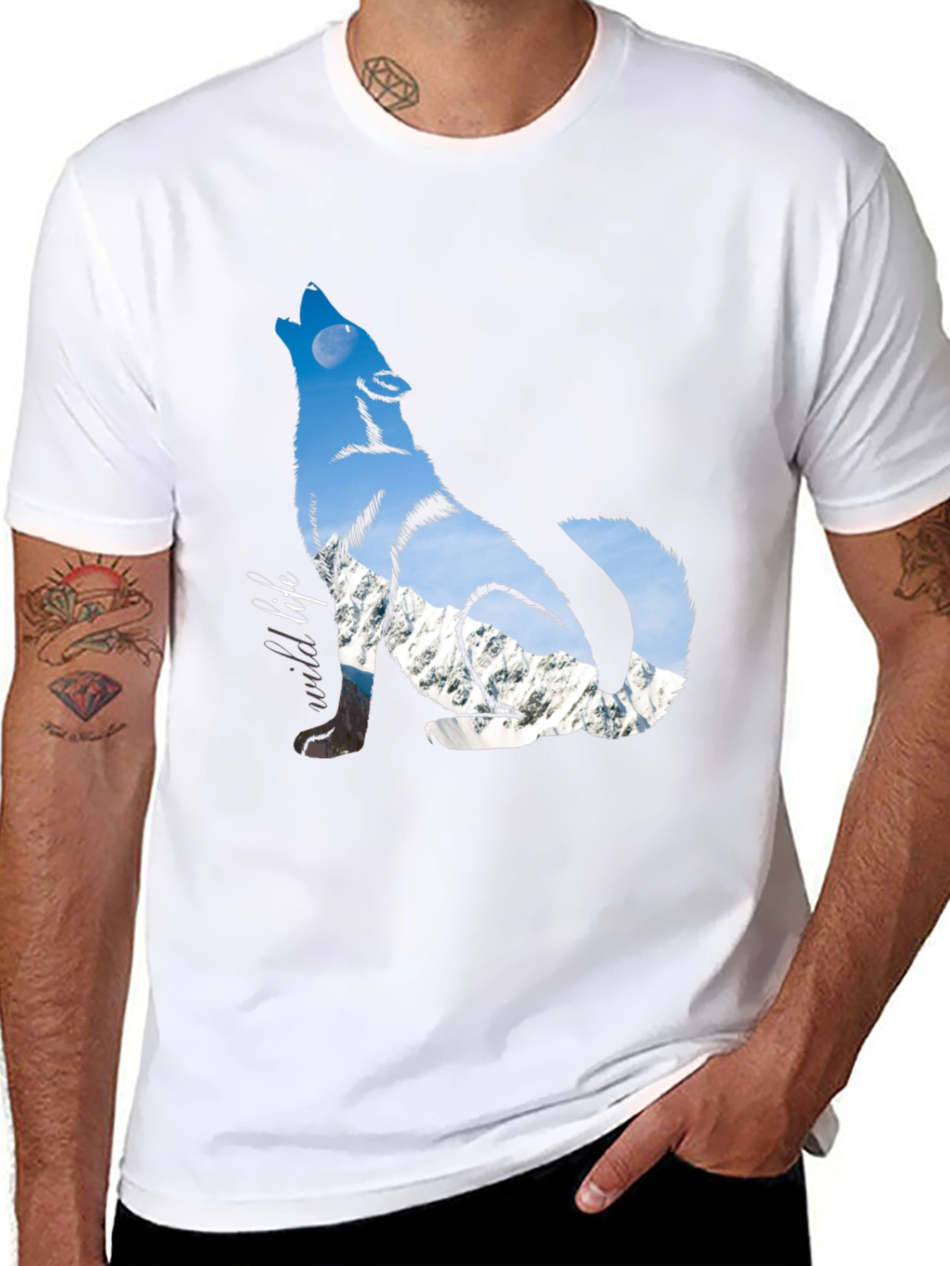 Wild Wolf Graphic Tee - Black