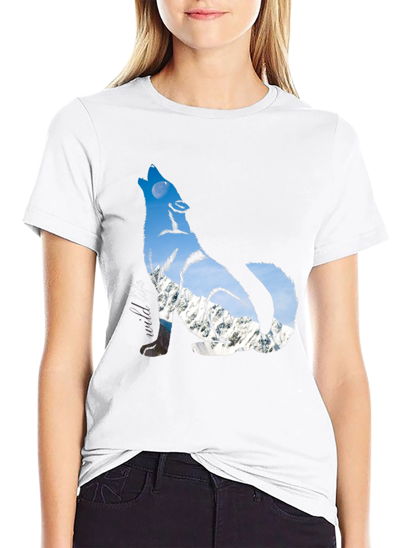 Wild Wolf Graphic Tee - Black