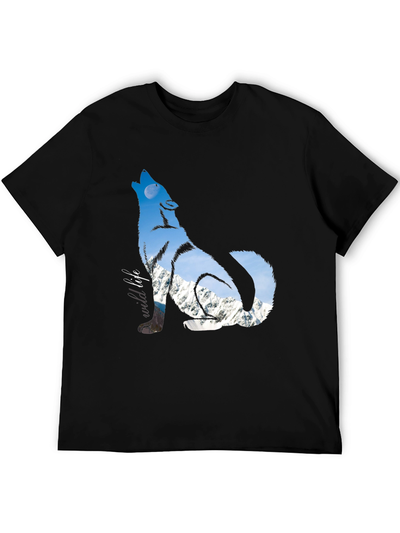 Wild Wolf Graphic Tee - Black