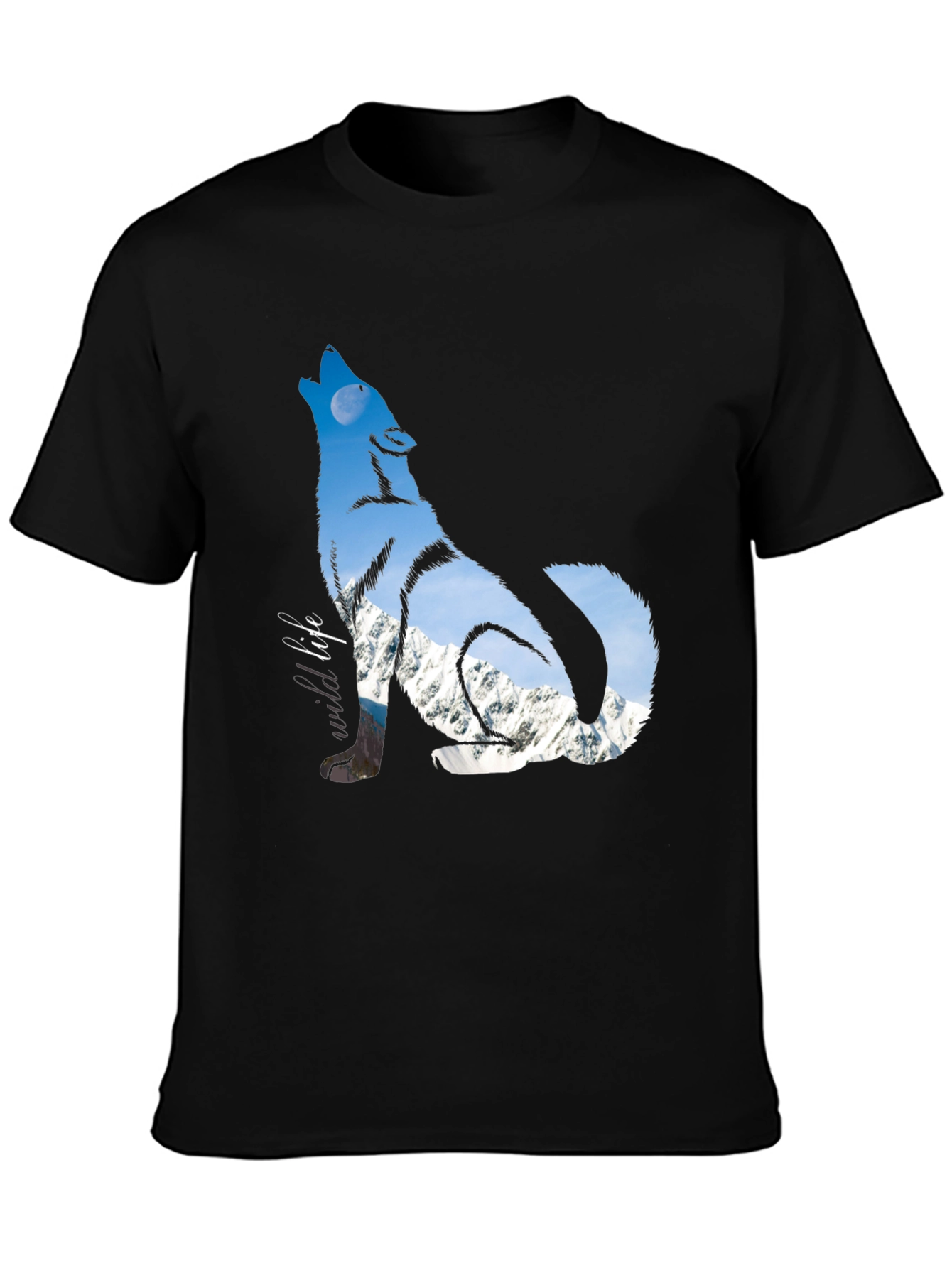 Wild Wolf Graphic Tee - Black