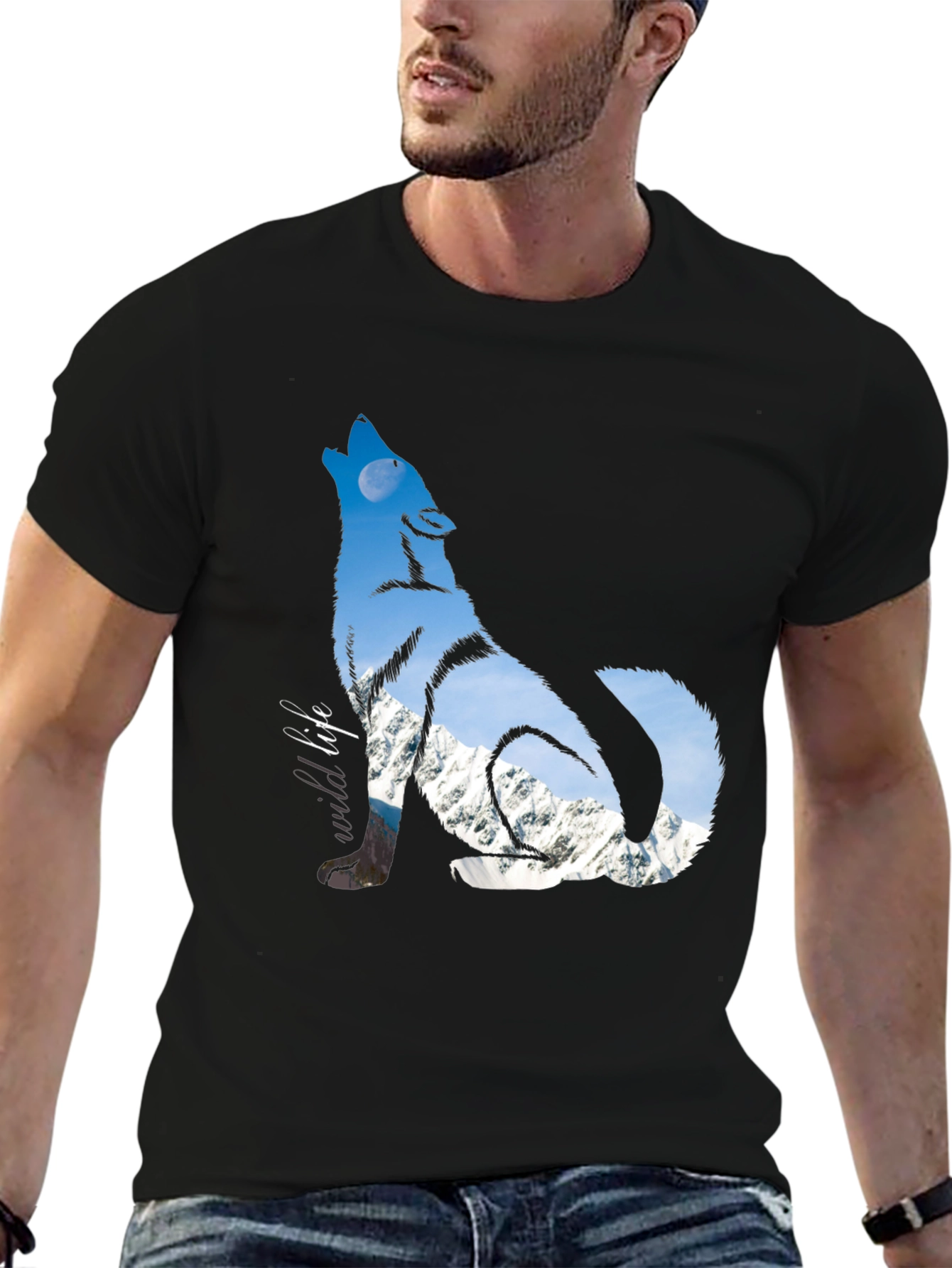 Wild Wolf Graphic Tee - Black