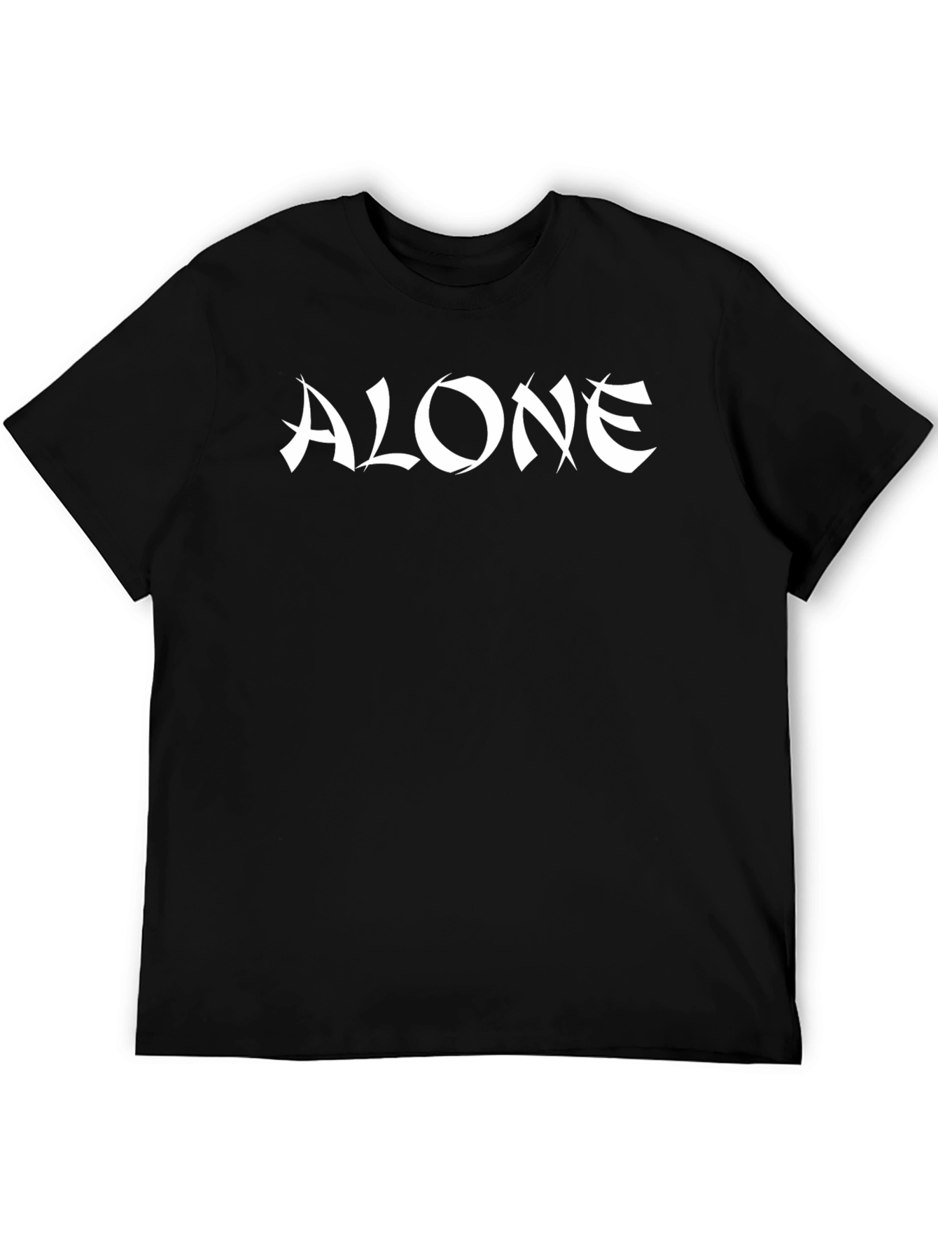 Alone Graphic Tee - Black Cotton Blend