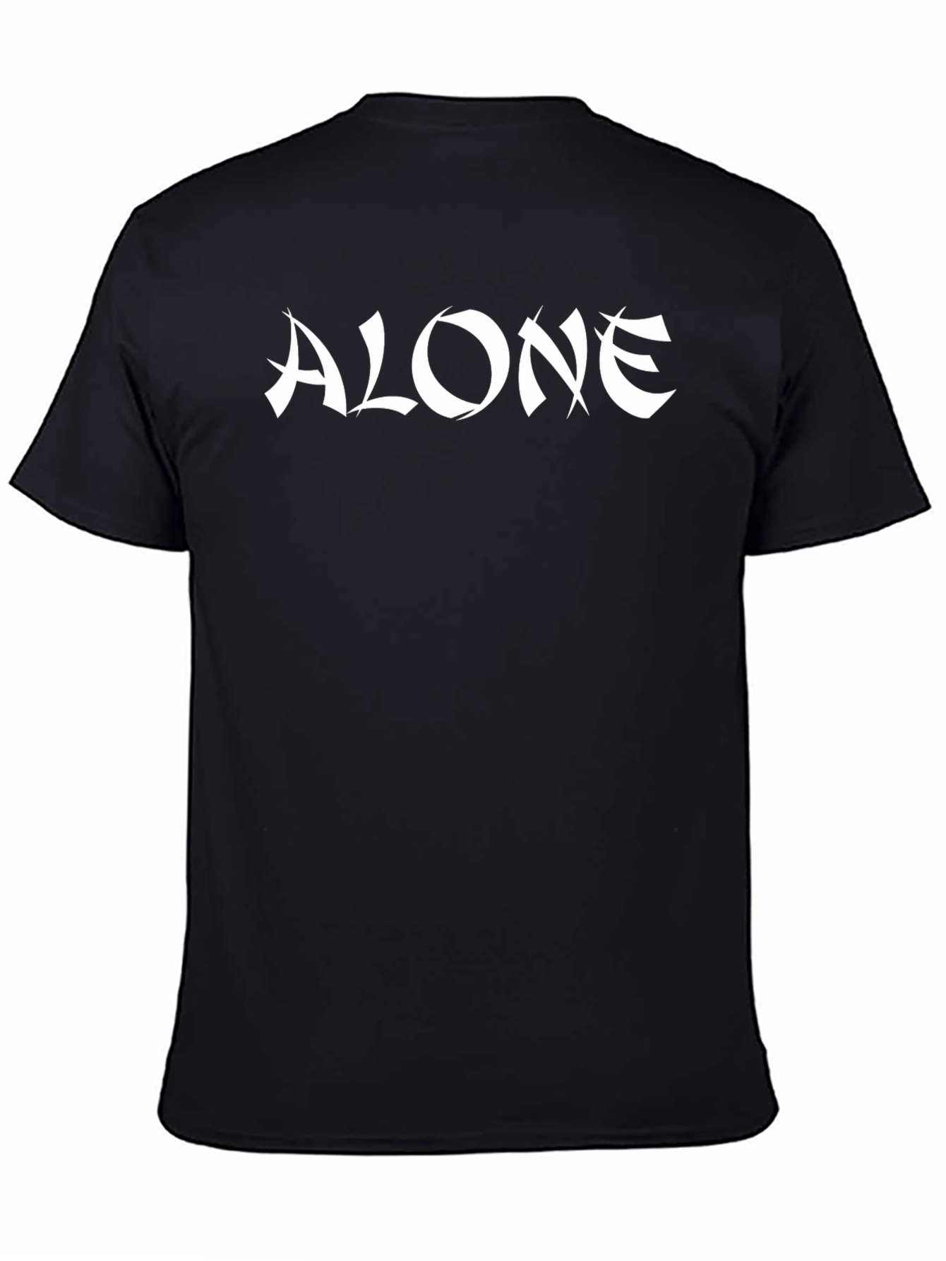 Alone Graphic Tee - Black Cotton Blend