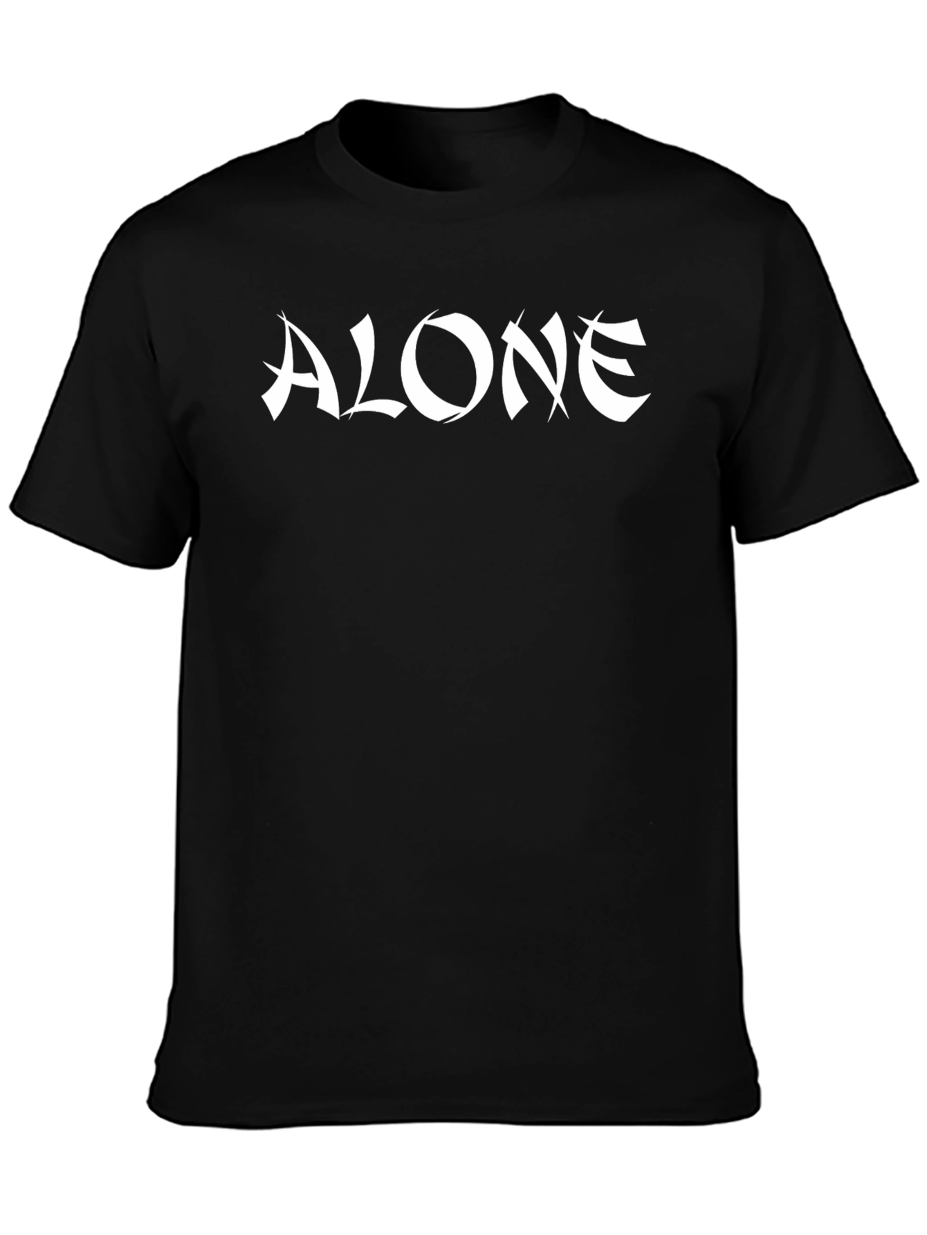 Alone Graphic Tee - Black Cotton Blend