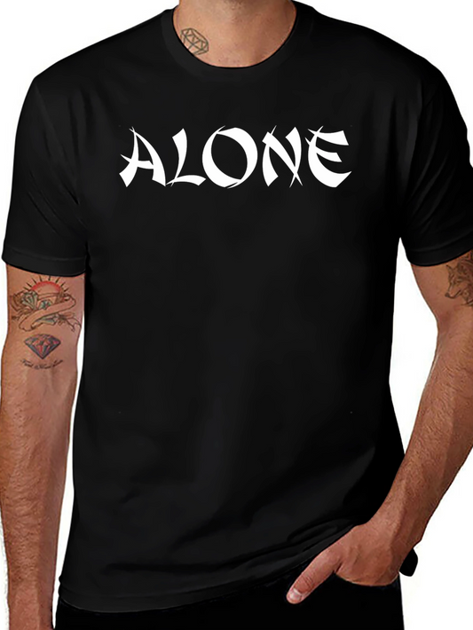 Alone Graphic Tee - Black Cotton Blend