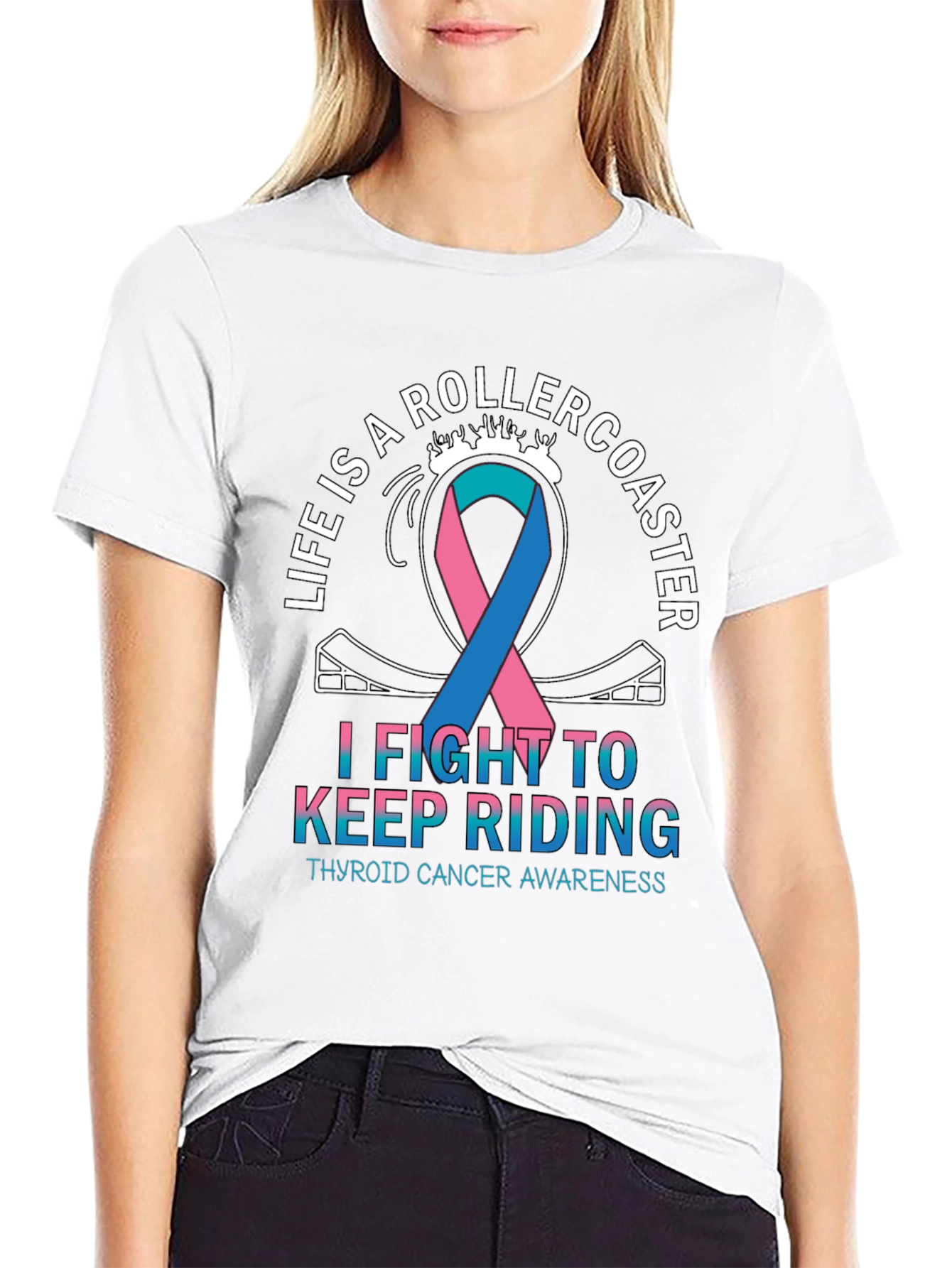 Thyroid Cancer Awareness Rollercoaster T-Shirt