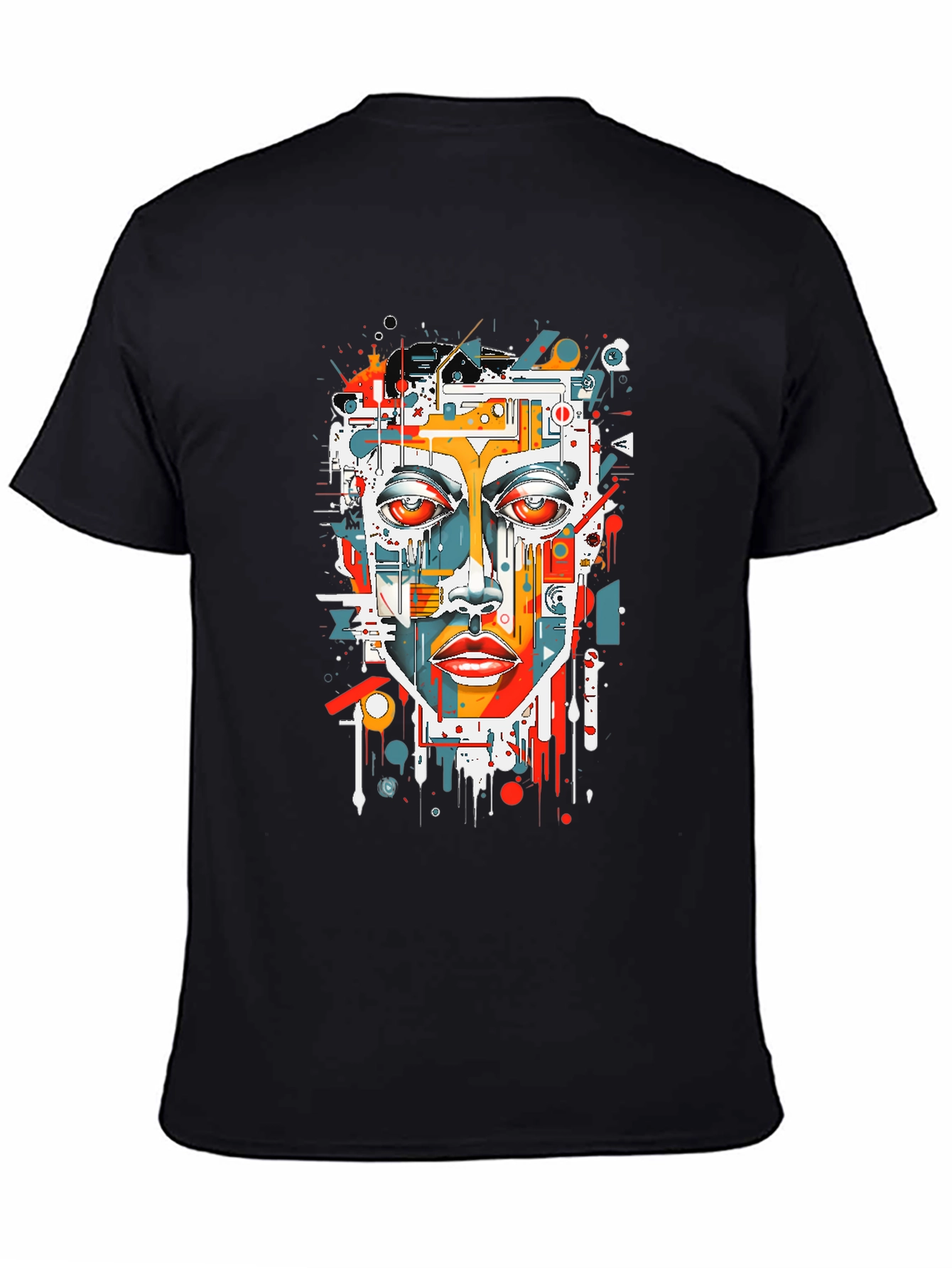 Abstract Face Graphic Tee - Modern Art T-Shirt