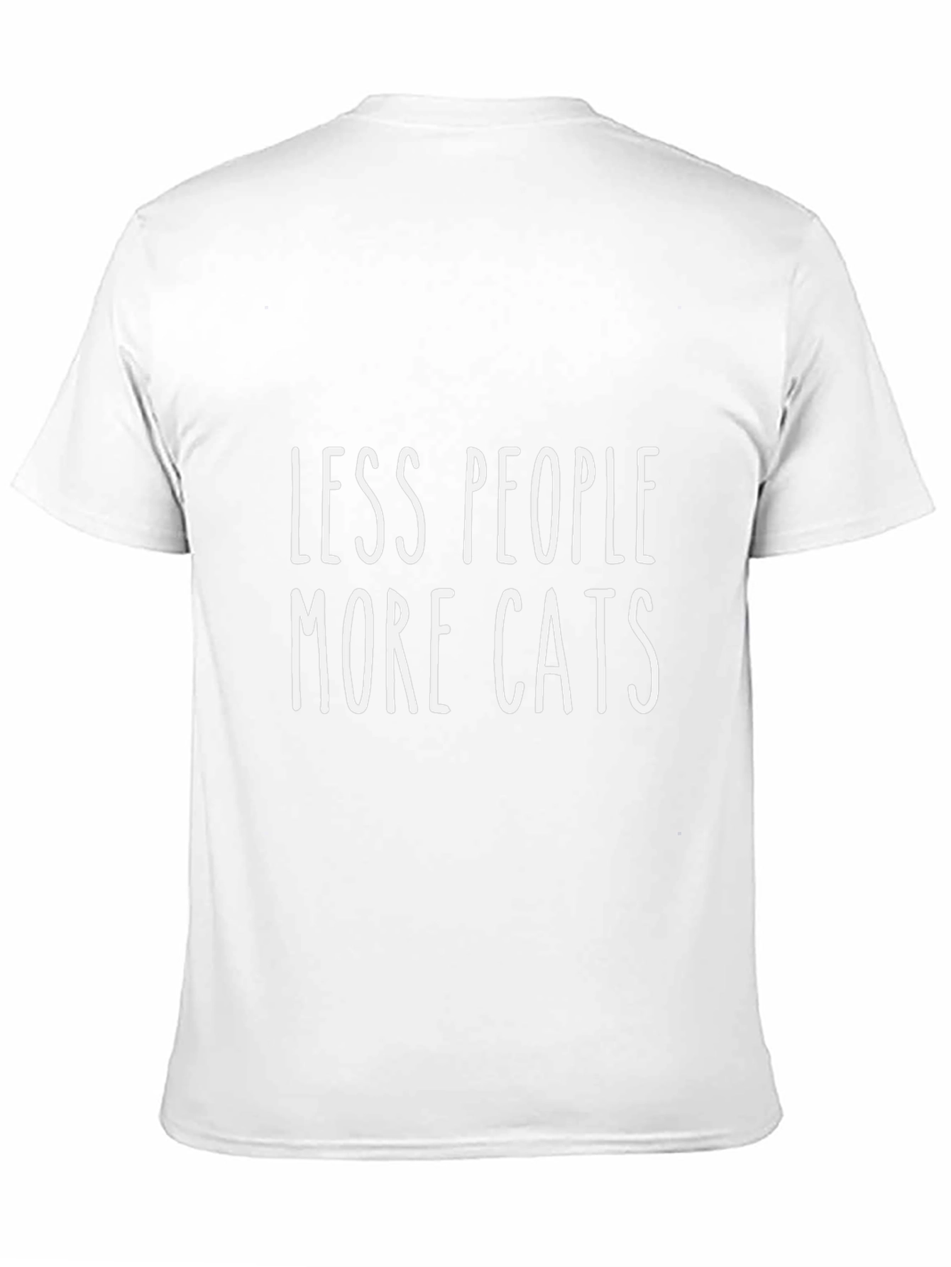 Less People More Cats Black T-Shirt