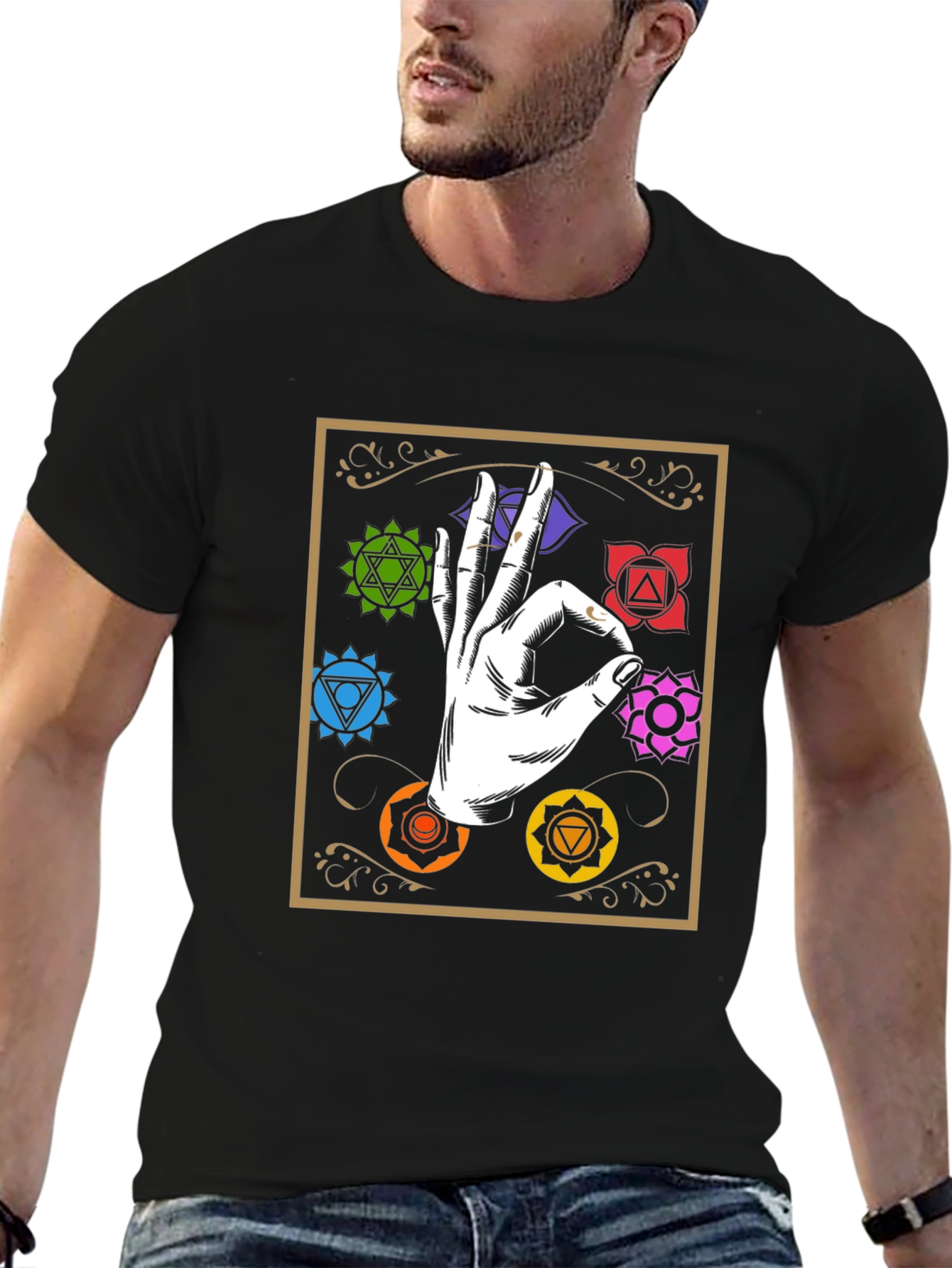 Chakra Hand T-Shirt: Spiritual Comfort Style