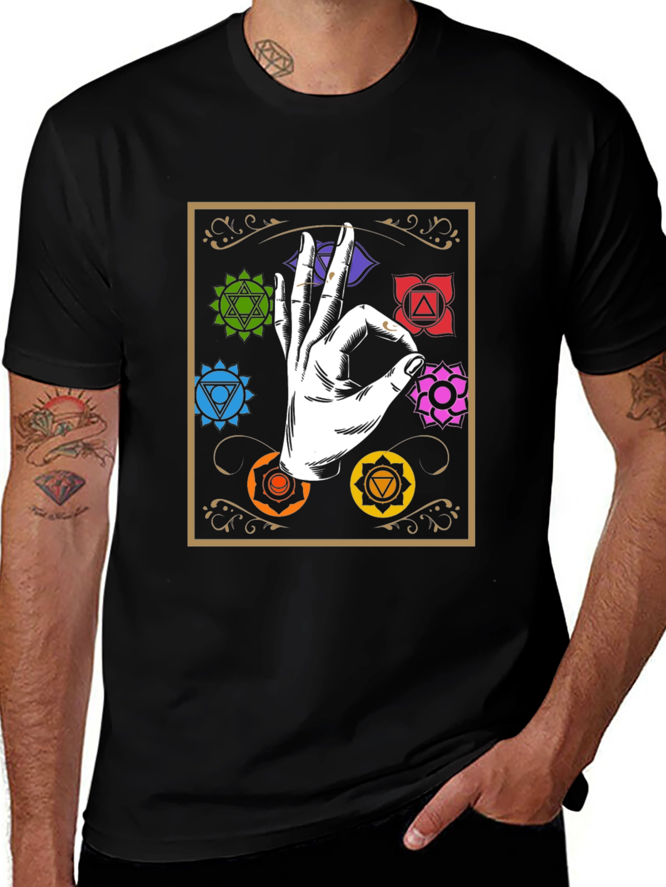 Chakra Hand T-Shirt: Spiritual Comfort Style