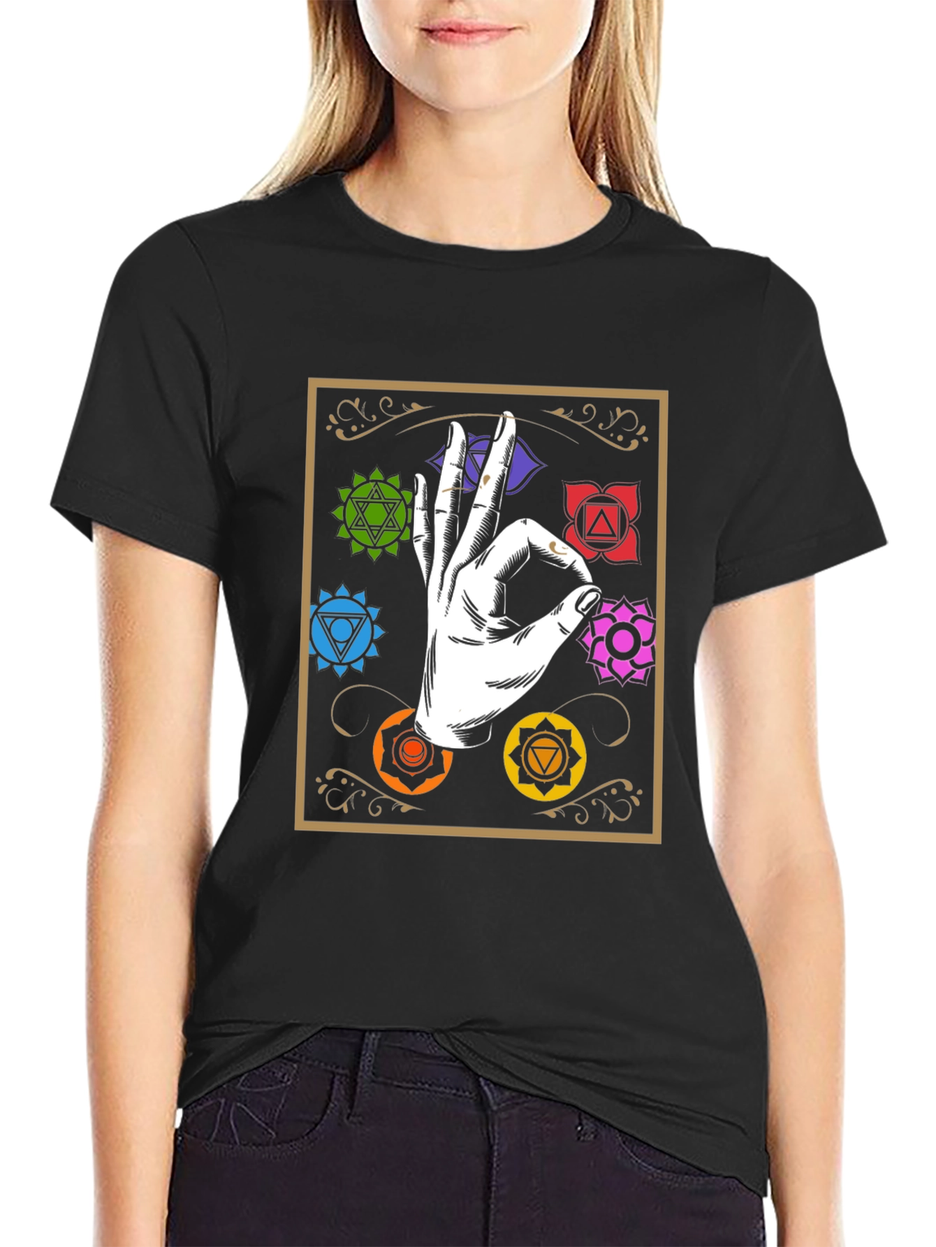 Chakra Hand T-Shirt: Spiritual Comfort Style