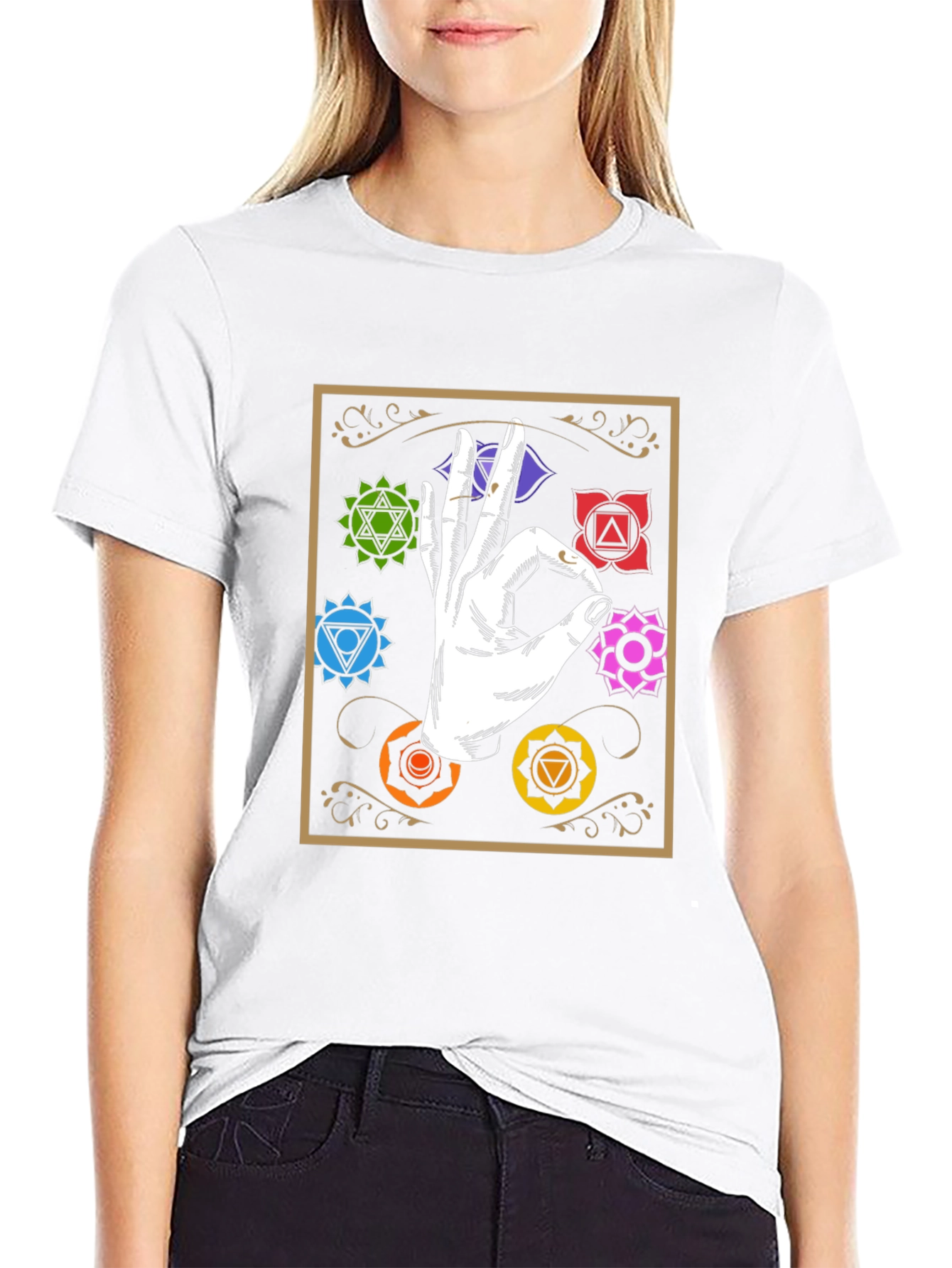 Chakra Hand T-Shirt: Spiritual Comfort Style