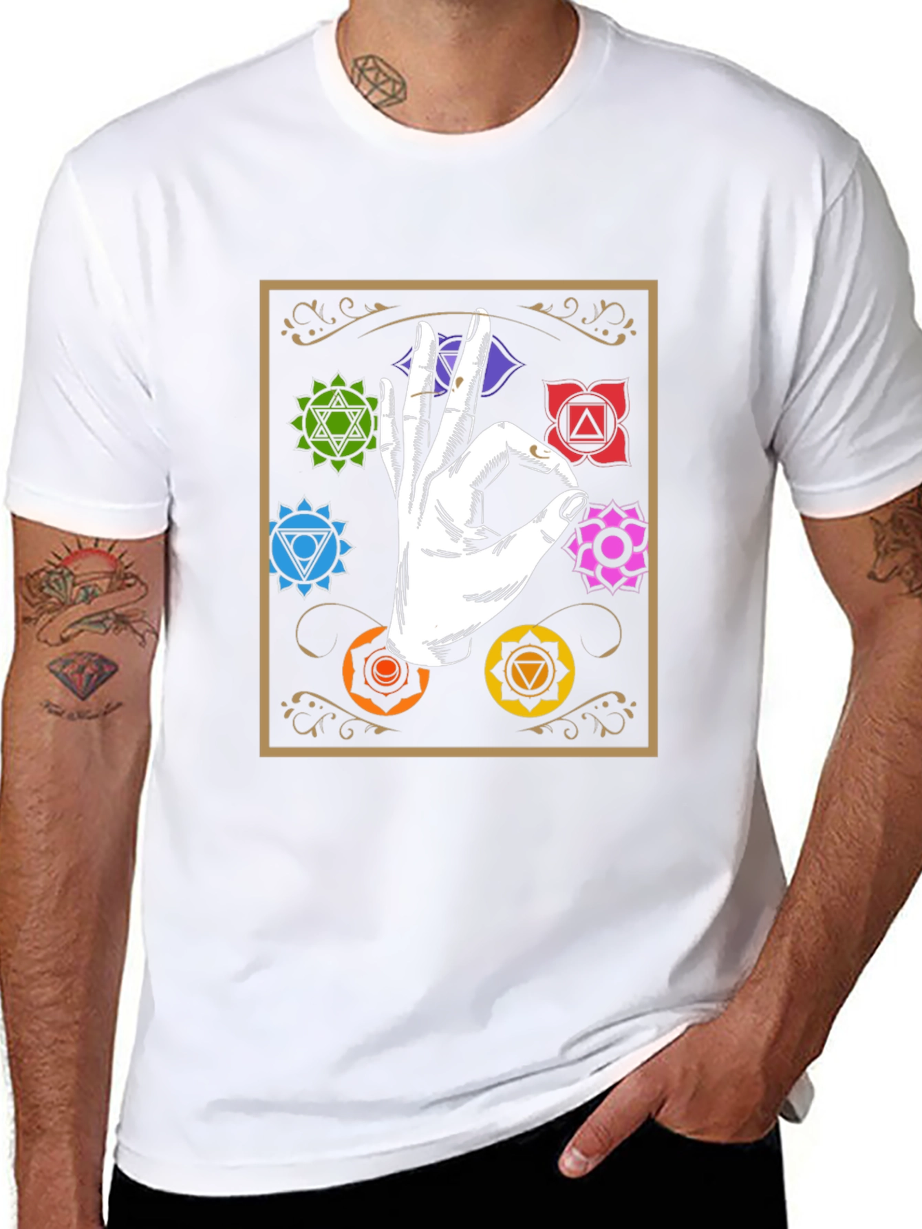 Chakra Hand T-Shirt: Spiritual Comfort Style