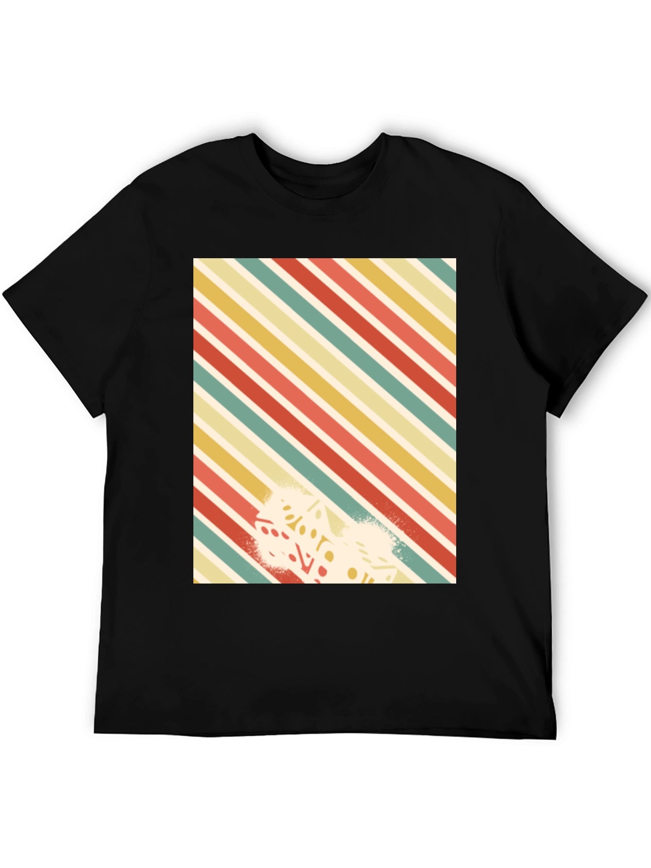 Retro Striped Dice Graphic Tee