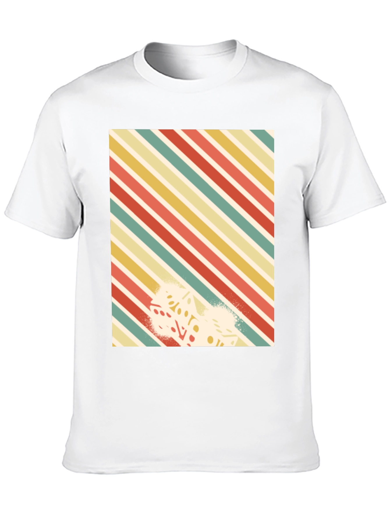 Retro Striped Dice Graphic Tee