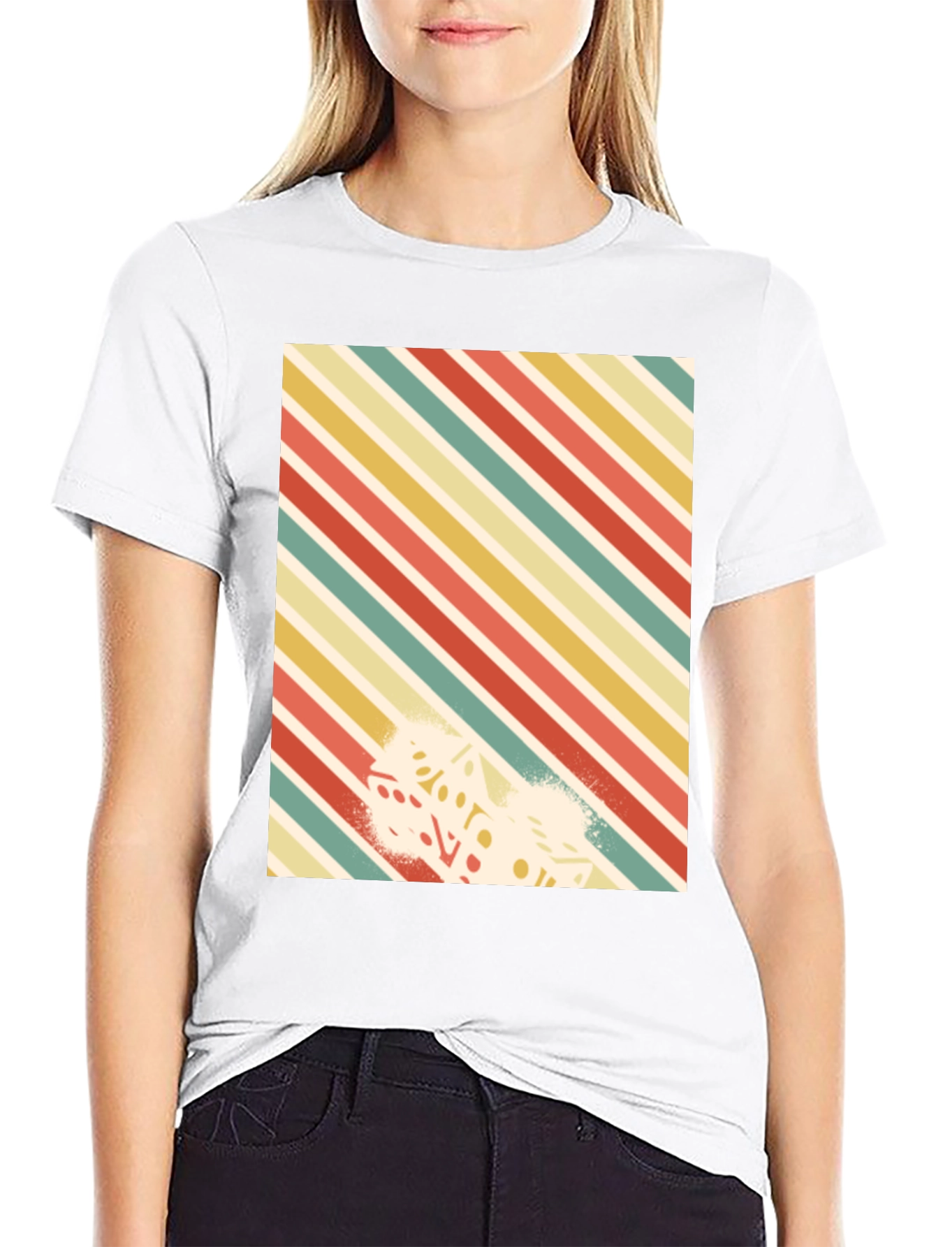 Retro Striped Dice Graphic Tee