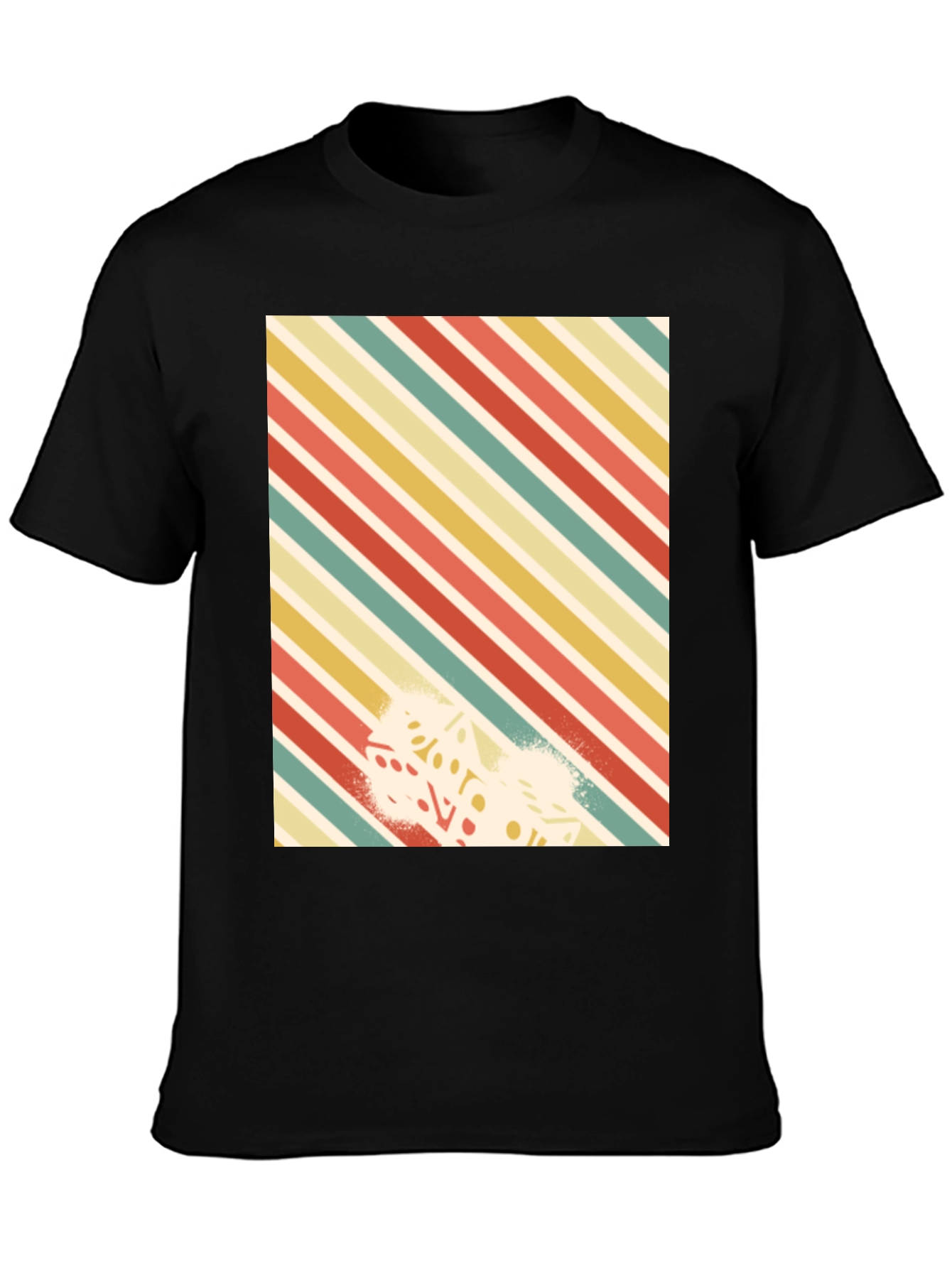 Retro Striped Dice Graphic Tee