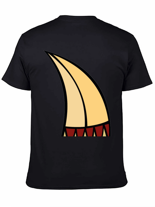 Cartoon Tooth Graphic Tee - Black
