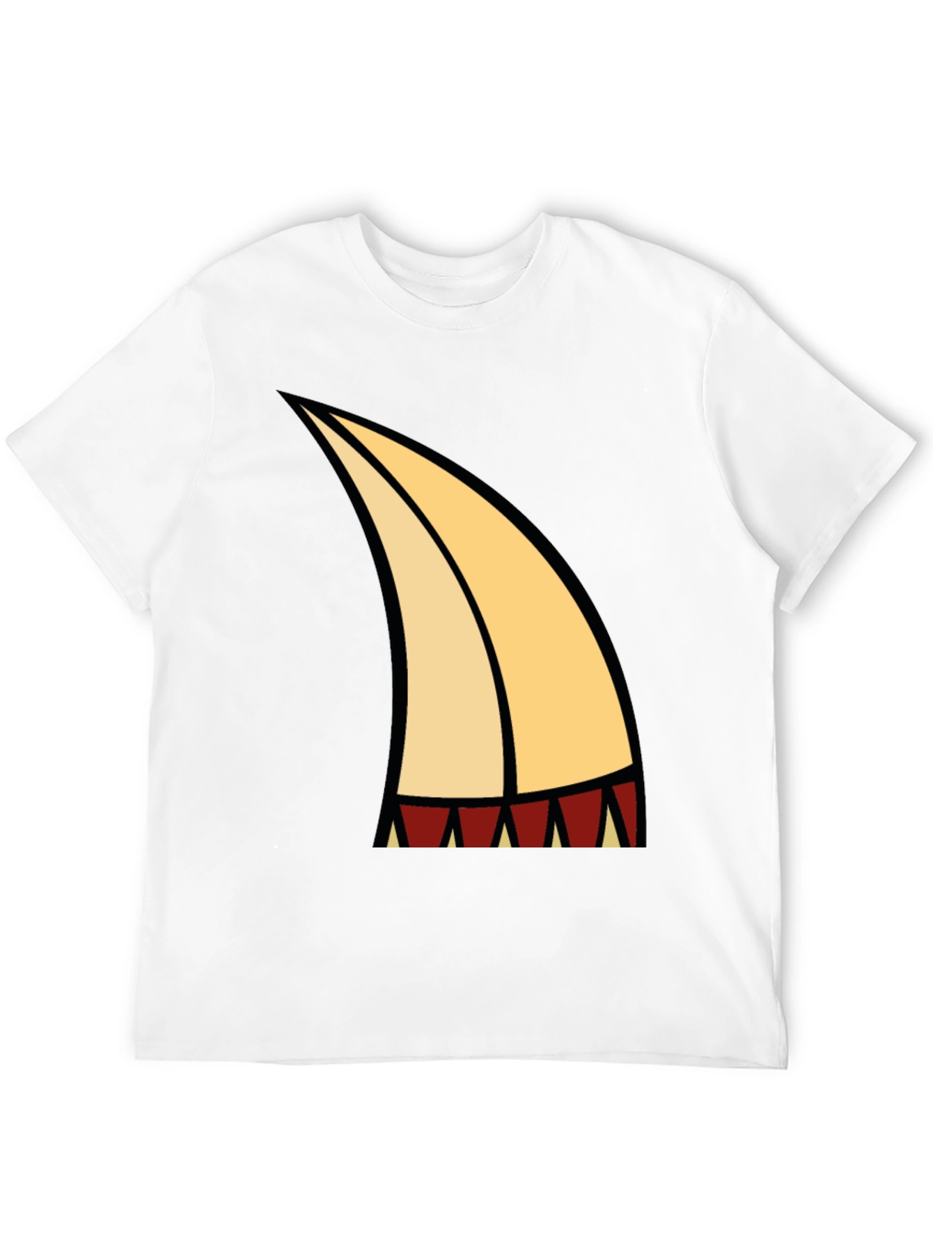 Cartoon Tooth Graphic Tee - Black