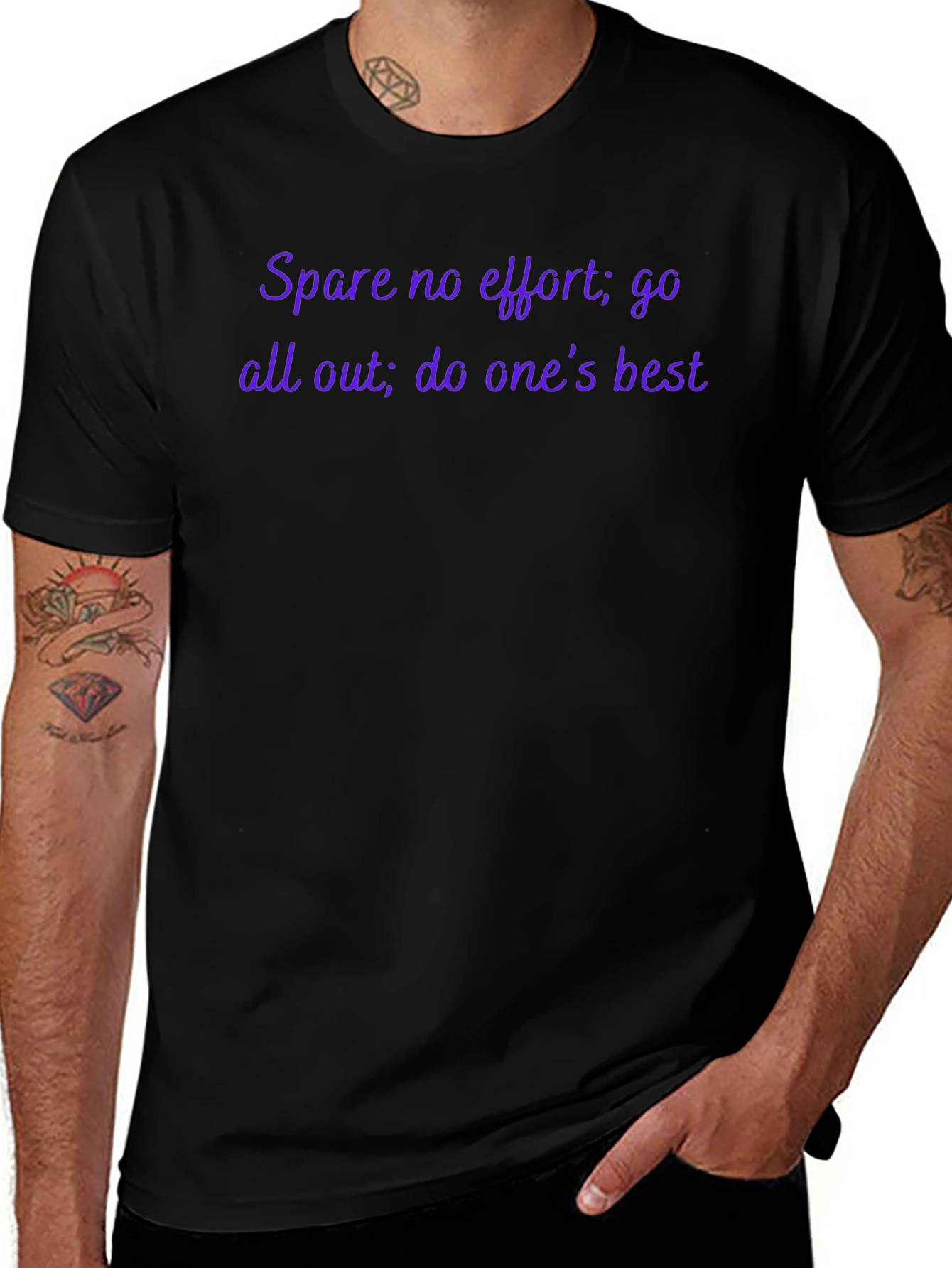 Motivational T-Shirt: Spare No Effort Black