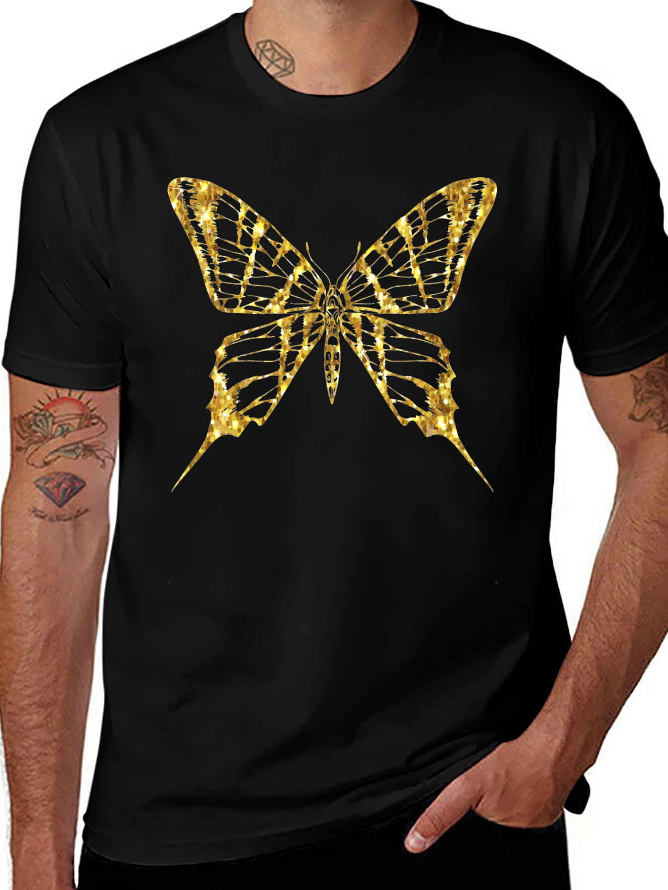 Butterfly Graphic Tee - Gold Print