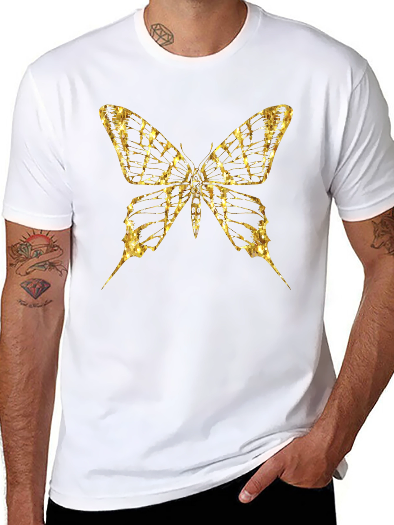 Butterfly Graphic Tee - Gold Print