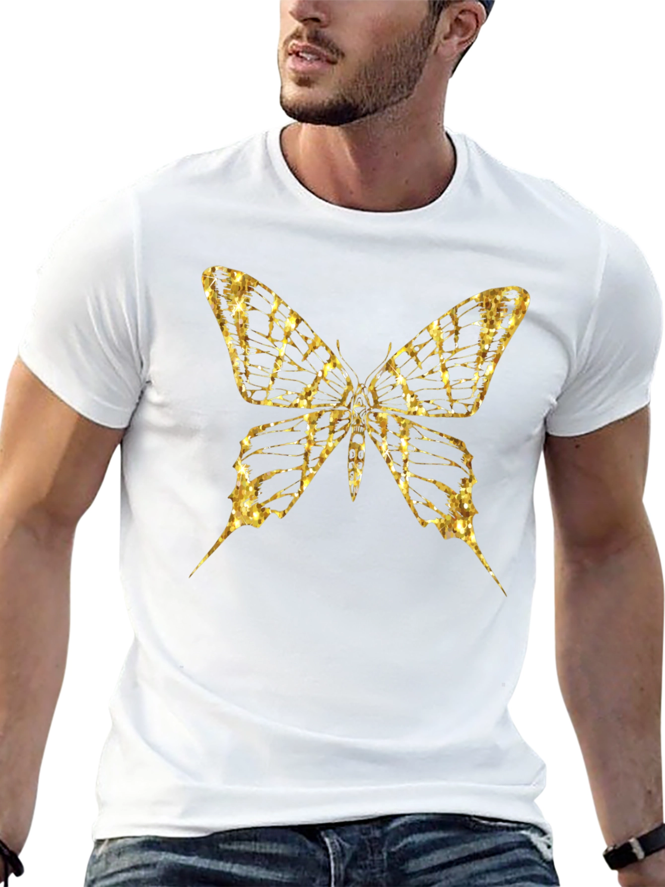 Butterfly Graphic Tee - Gold Print